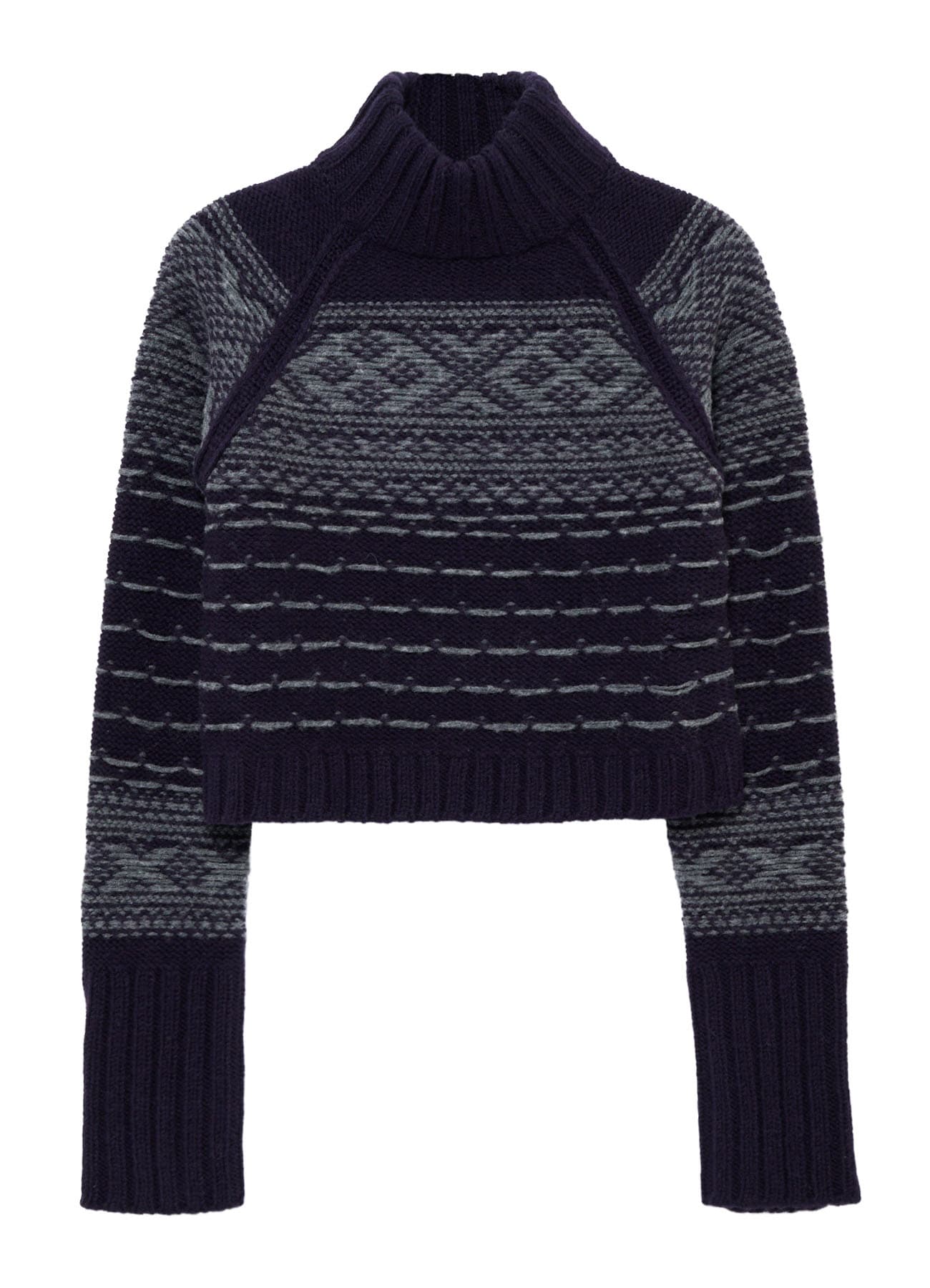 BULKY REVERSE JACQUARD SHORT PULLOVER KNIT