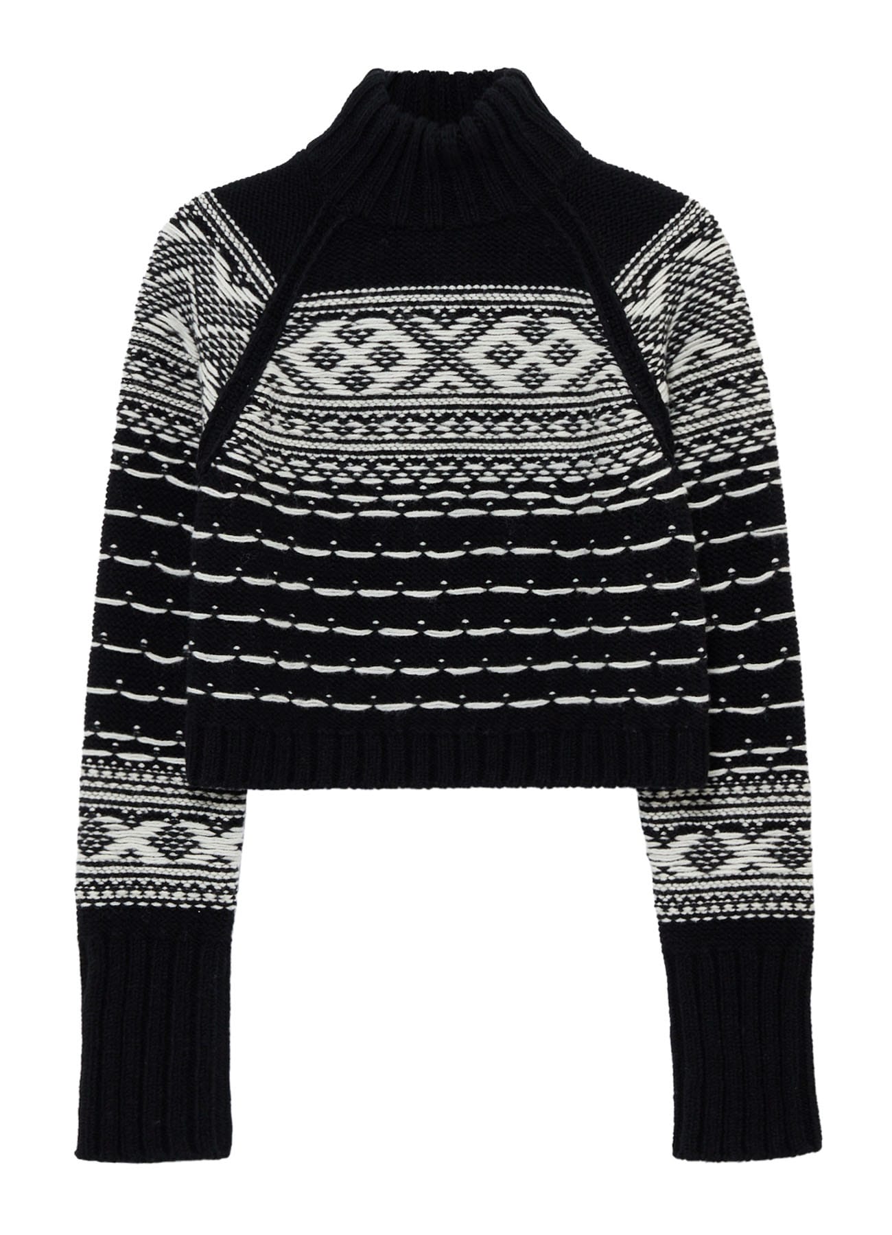 BULKY REVERSE JACQUARD SHORT PULLOVER KNIT