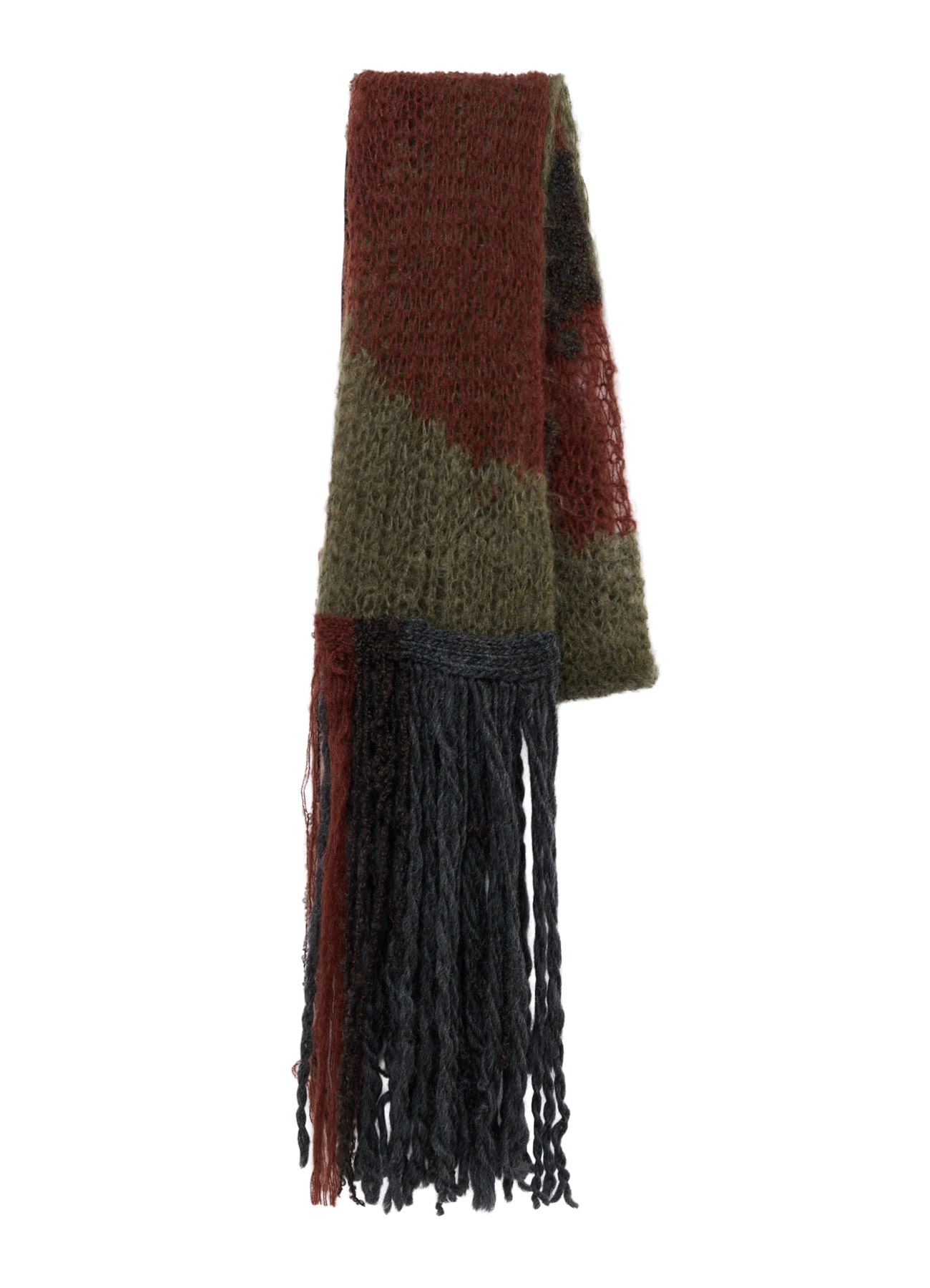 MOHAIR × BOUCLE INTARSIA KNIT SCARF