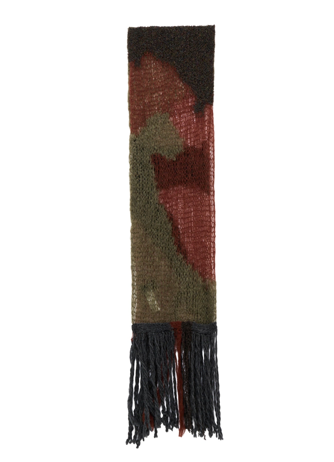 MOHAIR × BOUCLE INTARSIA KNIT SCARF