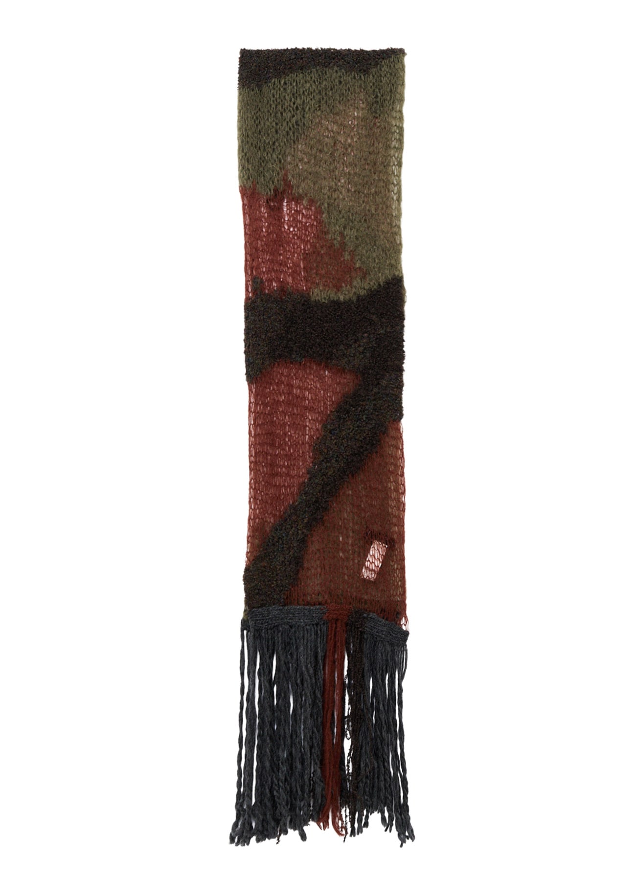MOHAIR × BOUCLE INTARSIA KNIT SCARF