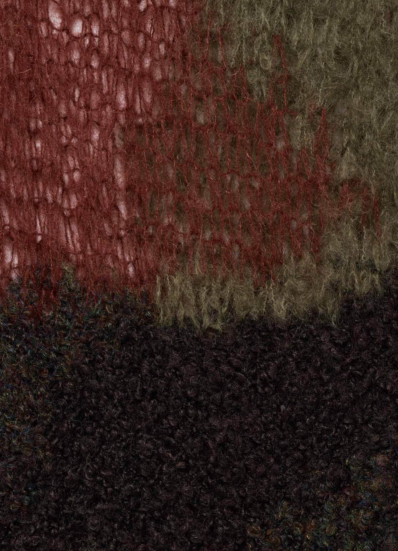 MOHAIR × BOUCLE INTARSIA KNIT SCARF