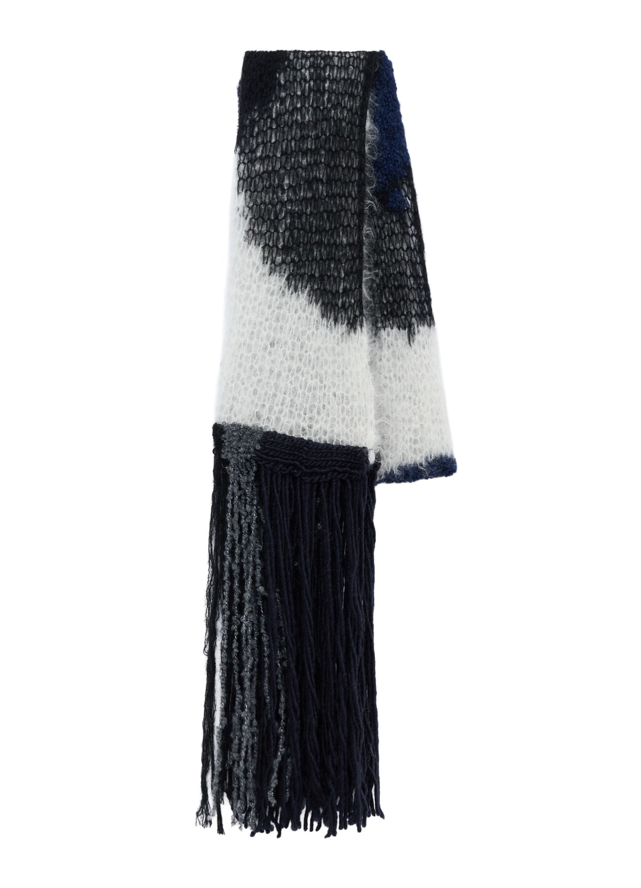MOHAIR × BOUCLE INTARSIA KNIT SCARF