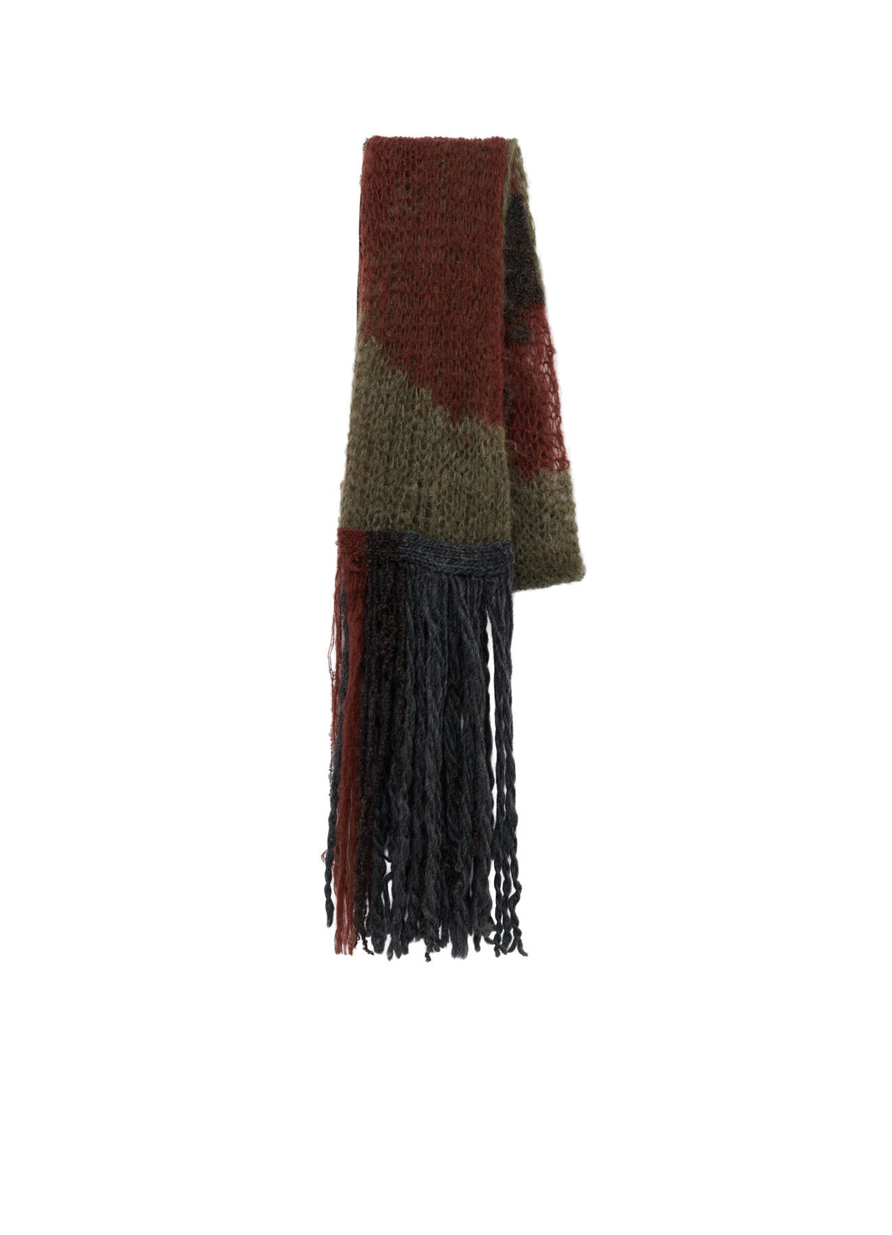 MOHAIR × BOUCLE INTARSIA KNIT SCARF
