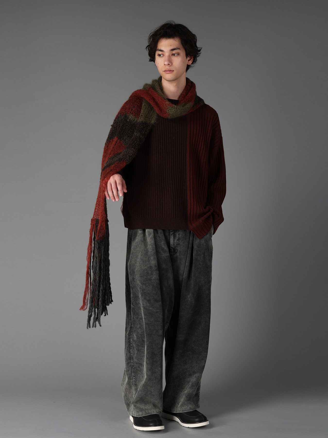 RIB X IRREGULAR LINKS PULLOVER