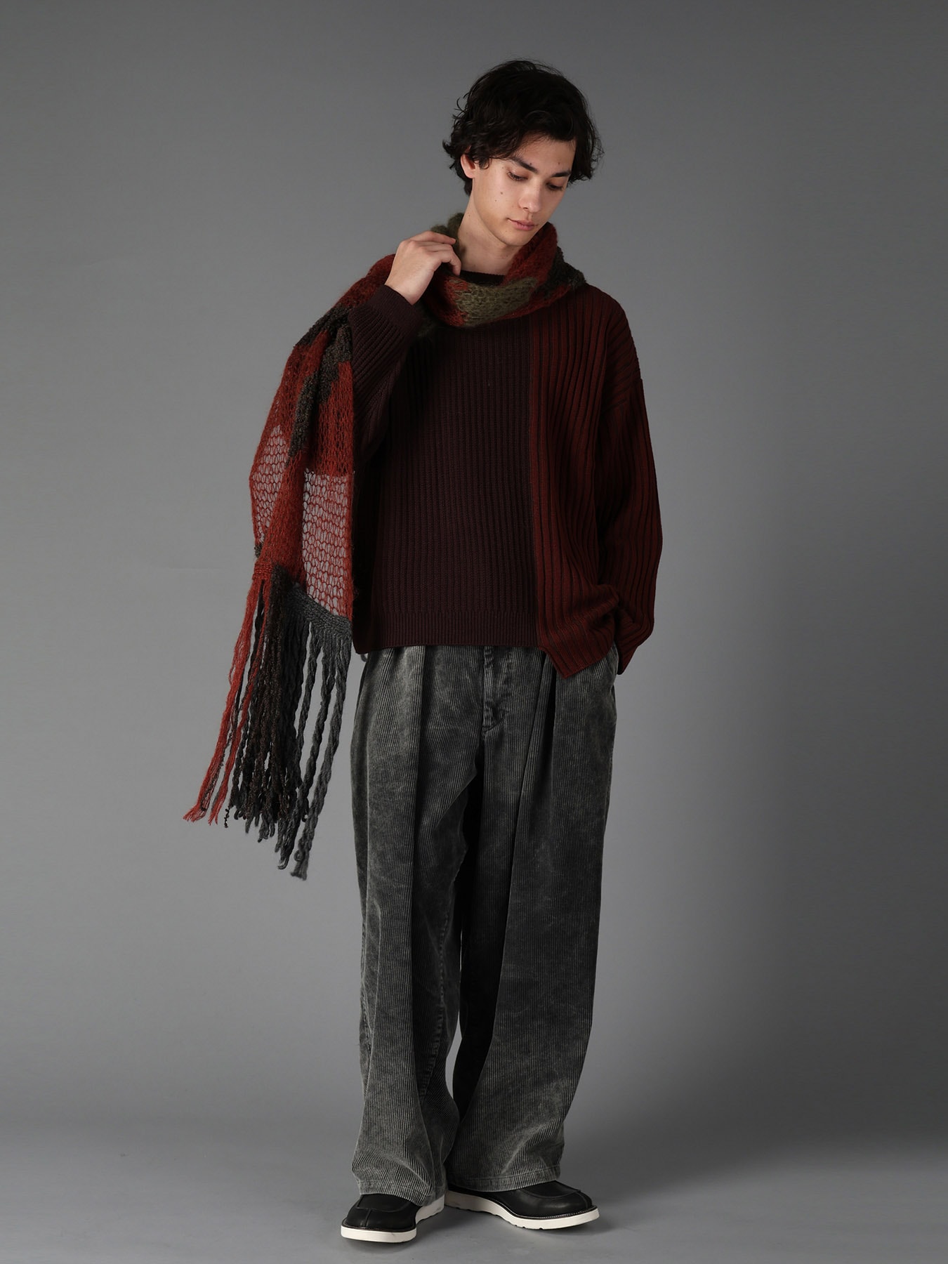 RIB X IRREGULAR LINKS PULLOVER
