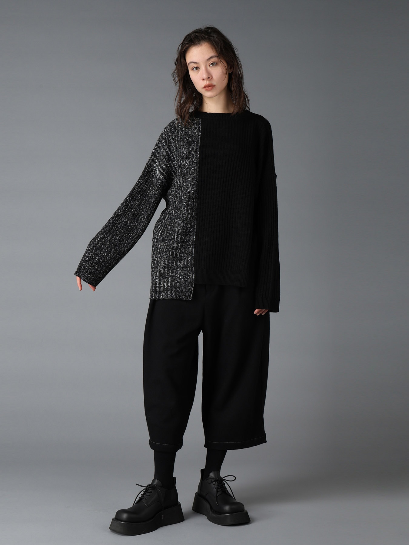 RIB X IRREGULAR LINKS PULLOVER