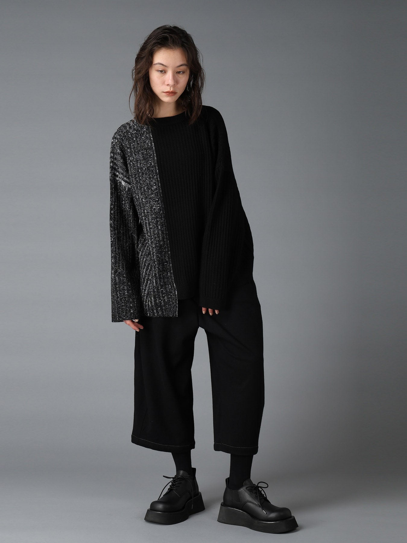 RIB X IRREGULAR LINKS PULLOVER