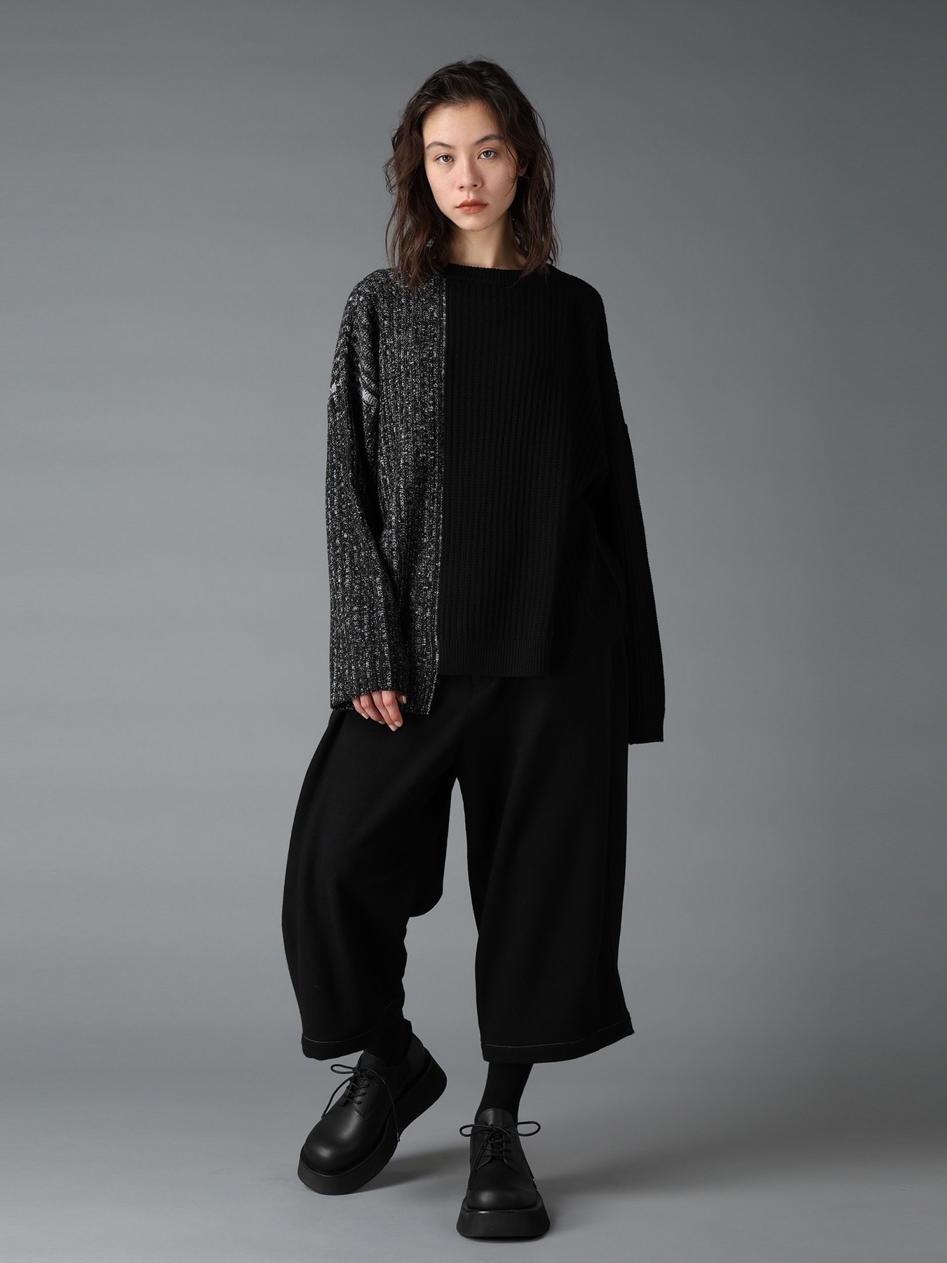 RIB X IRREGULAR LINKS PULLOVER