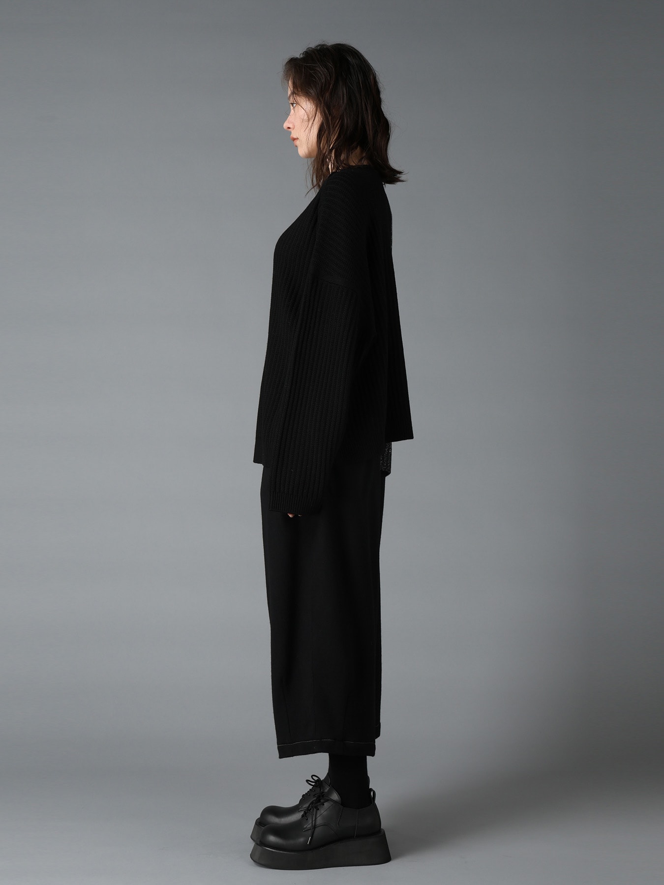 RIB X IRREGULAR LINKS PULLOVER