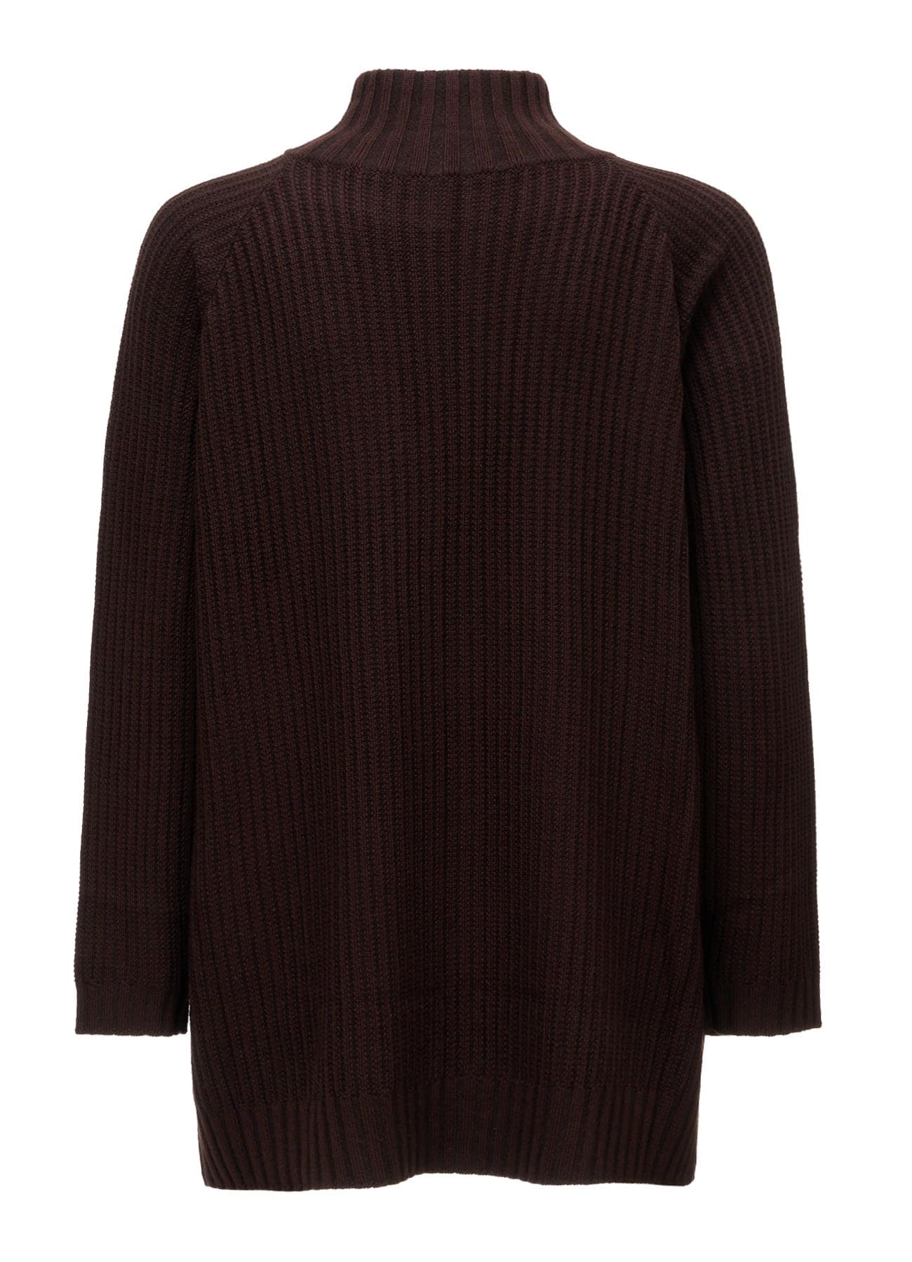 RIB X IRREGULAR LINKS ZIP CARDIGAN