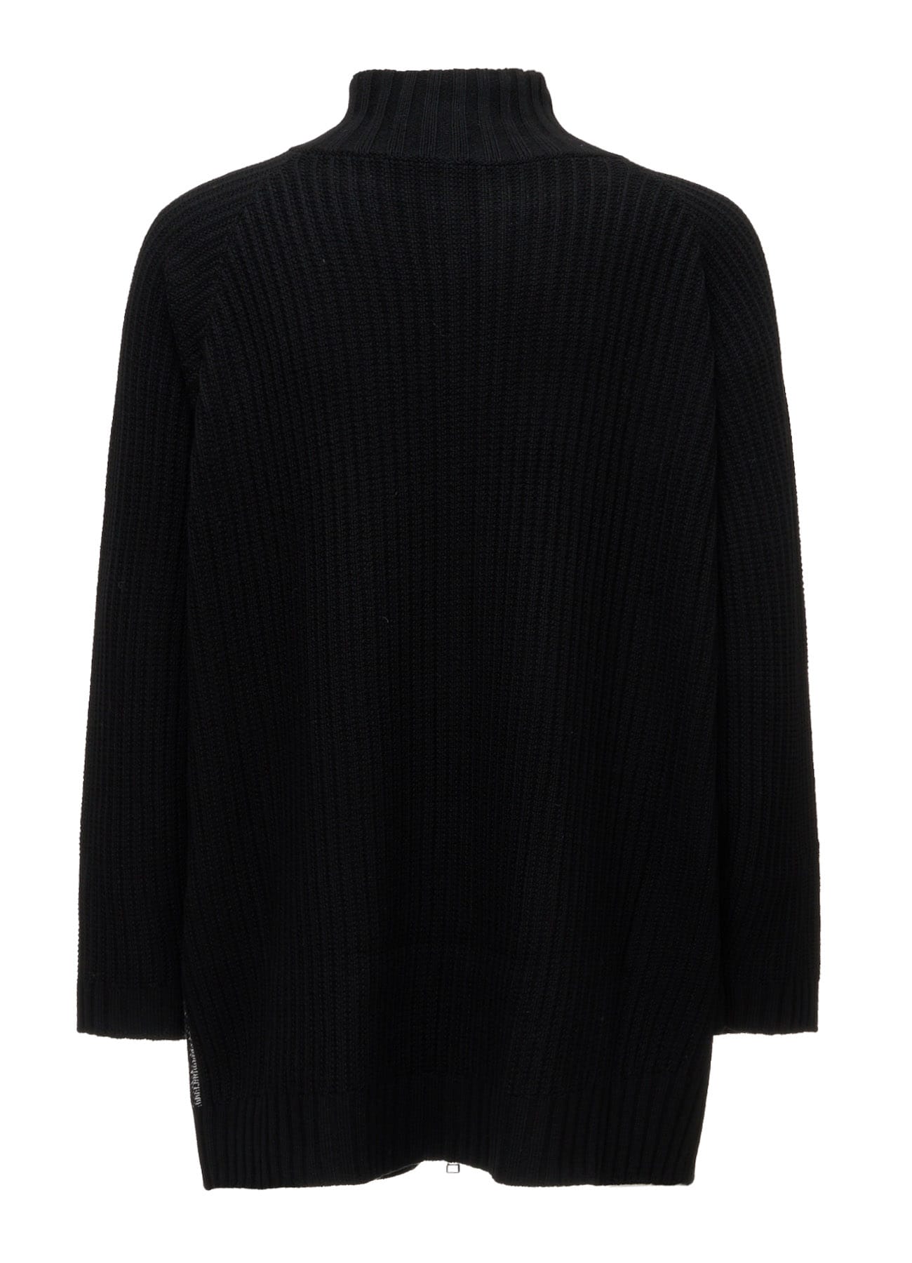 RIB X IRREGULAR LINKS ZIP CARDIGAN