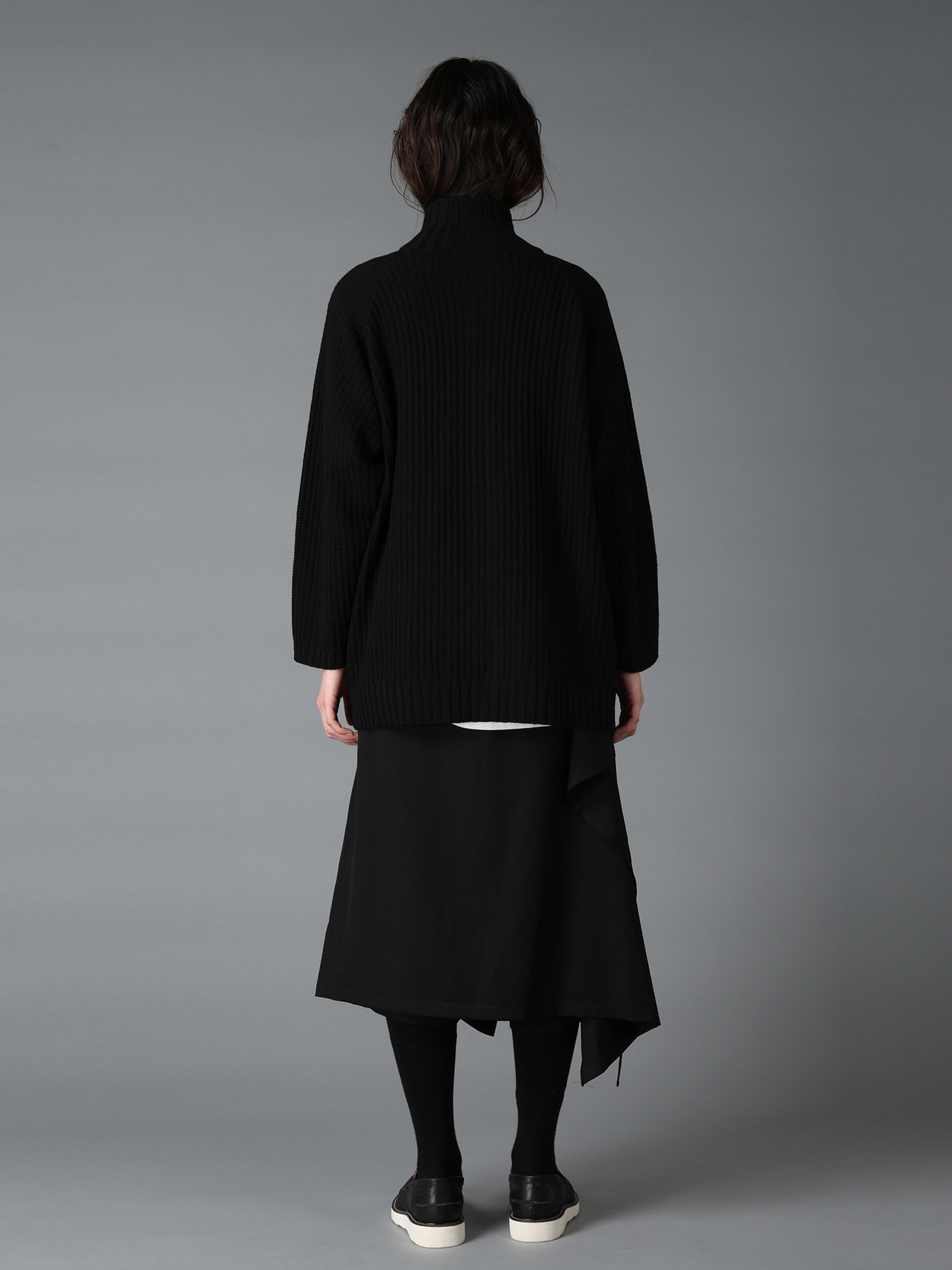 RIB X IRREGULAR LINKS ZIP CARDIGAN