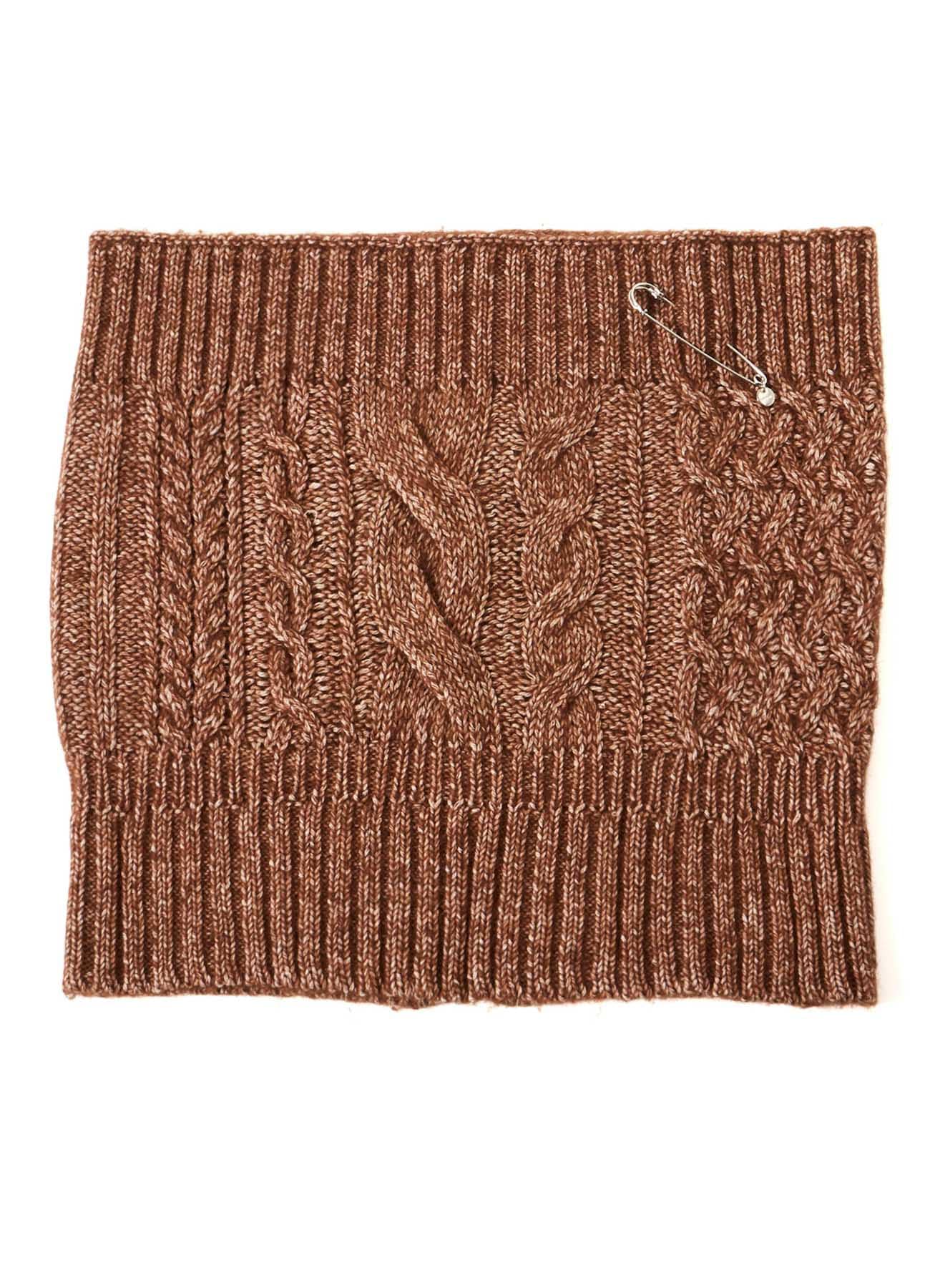 FLUFFY TUBE YARN CABLE KNIT SNOOD