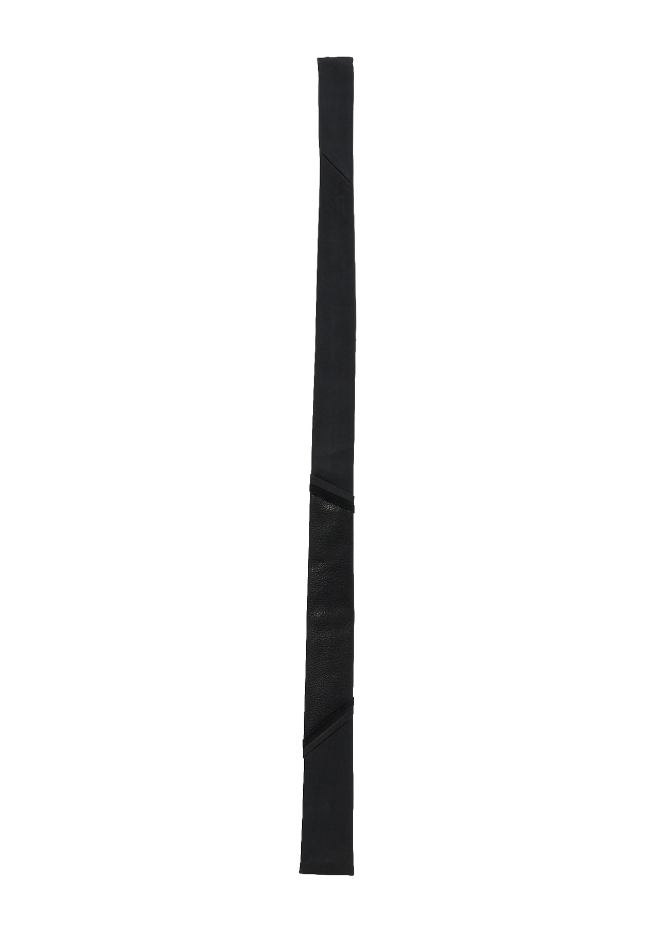 GOAT LEATHER DOUBLE-FACE ANILINE PANEL SQUARE NECKTIE