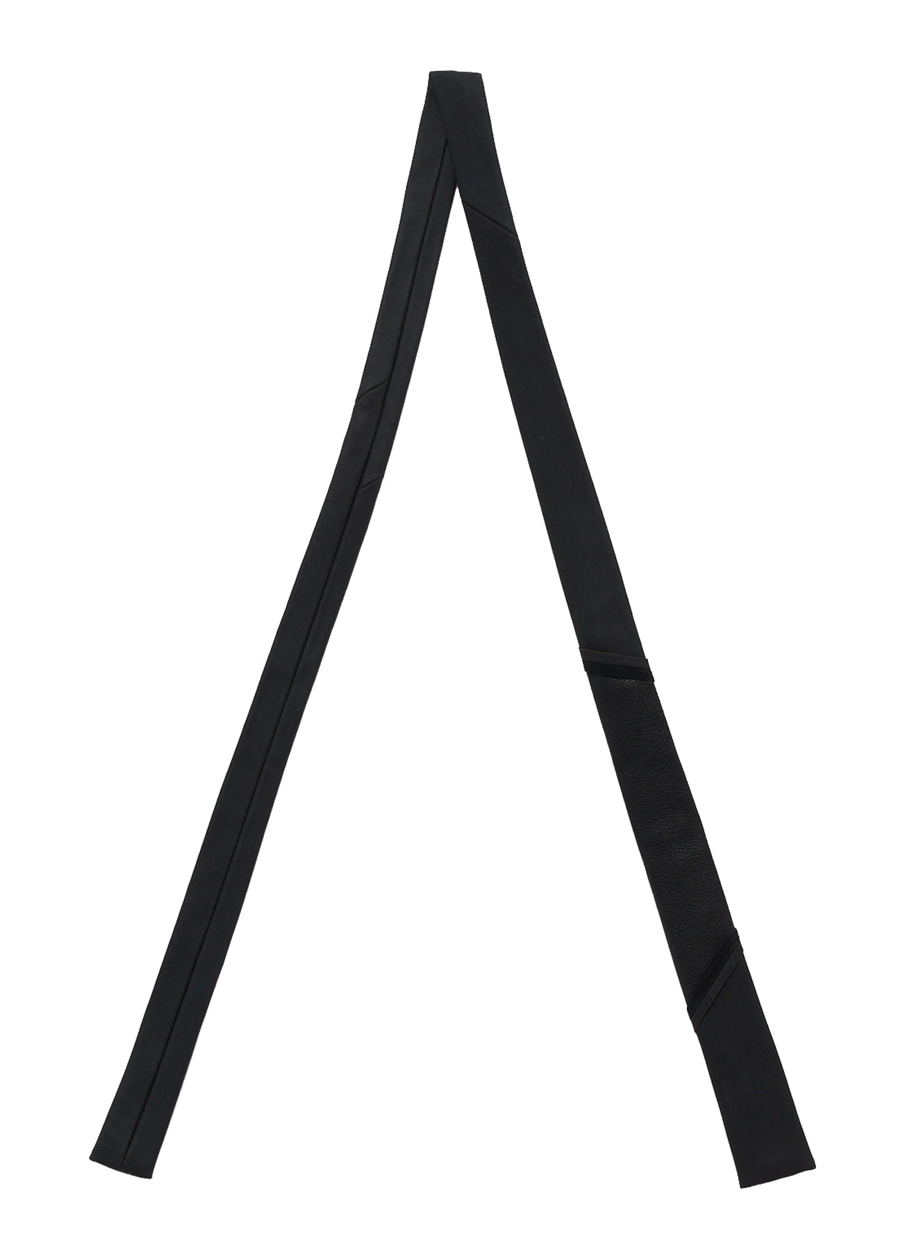 GOAT LEATHER DOUBLE-FACE ANILINE PANEL SQUARE NECKTIE