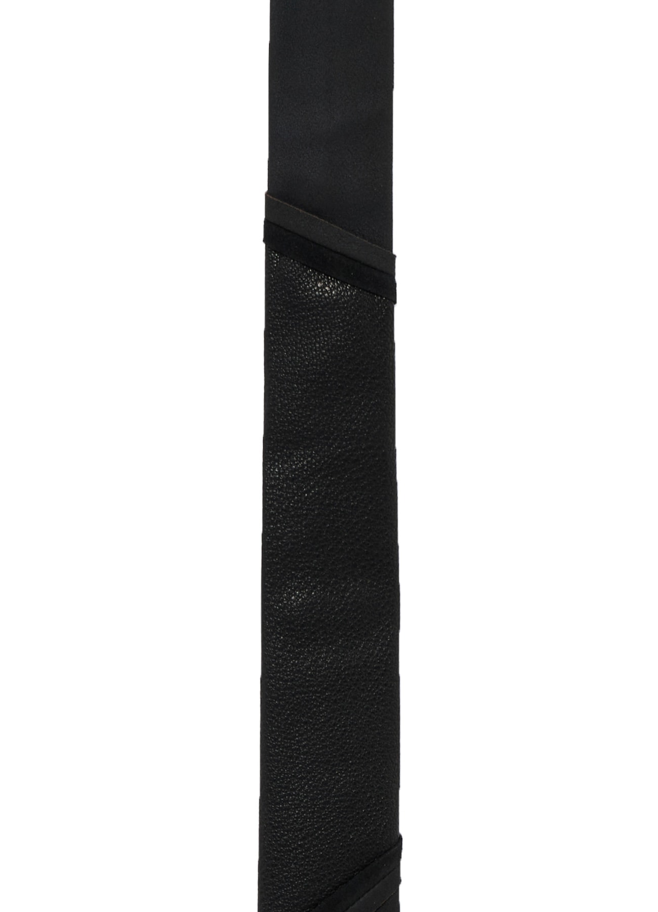 GOAT LEATHER DOUBLE-FACE ANILINE PANEL SQUARE NECKTIE