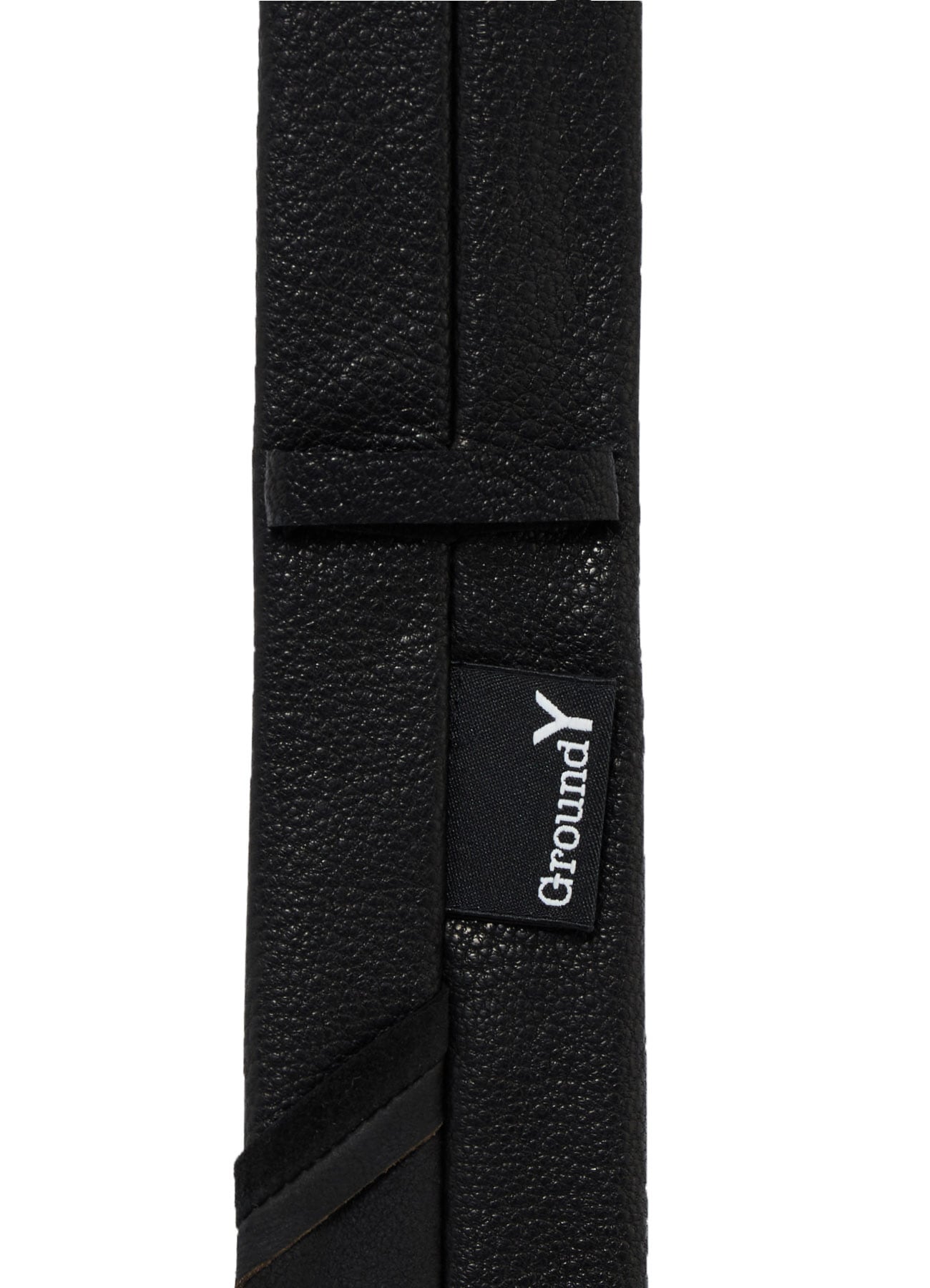 GOAT LEATHER DOUBLE-FACE ANILINE PANEL SQUARE NECKTIE