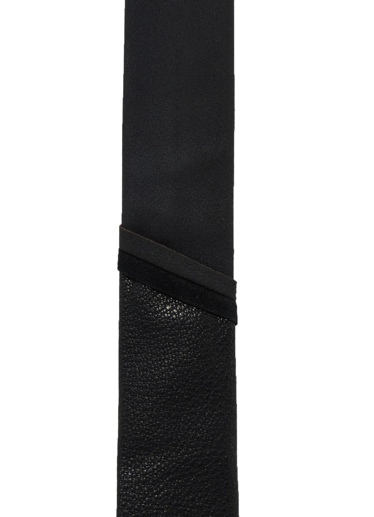 GOAT LEATHER DOUBLE-FACE ANILINE PANEL SQUARE NECKTIE
