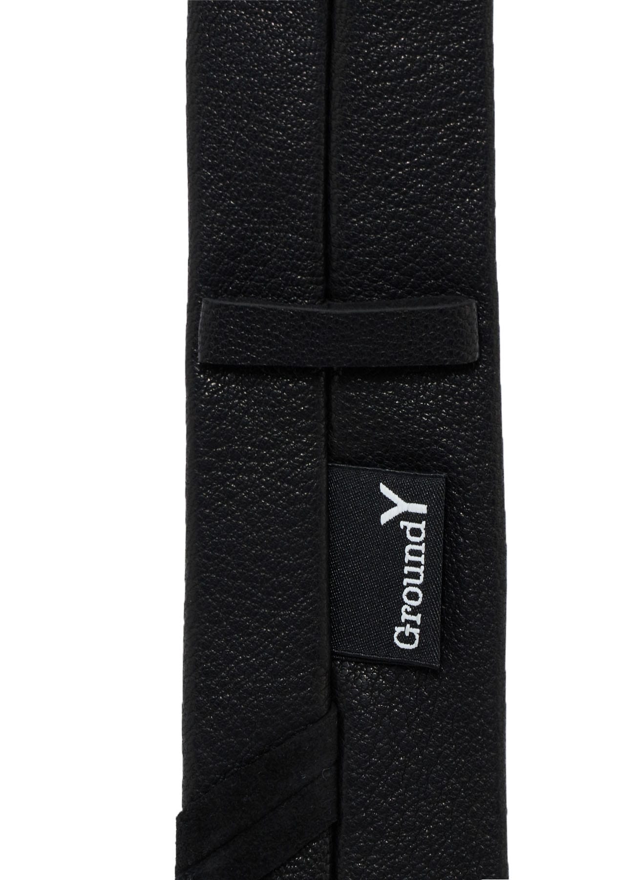 GOAT LEATHER FULL-ANILINE PANEL SQUARE NECKTIE