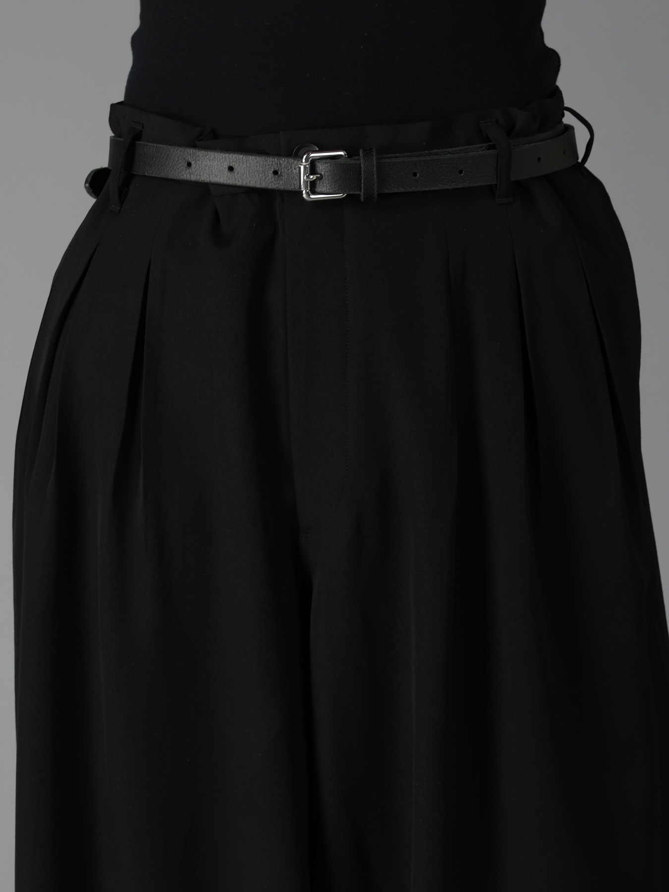 WOOL GABARDINE 12-TUCK PANTS