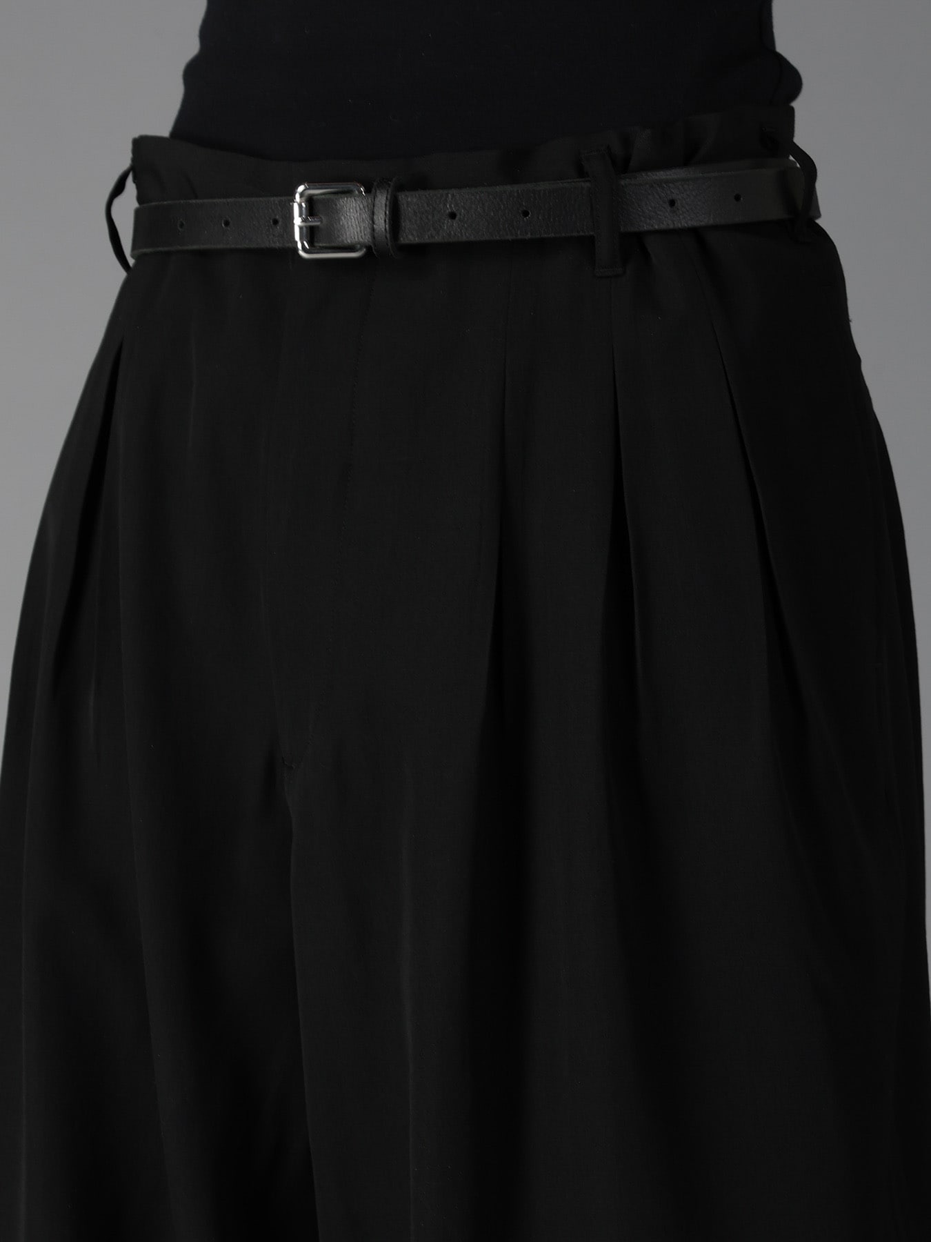WOOL GABARDINE 12-TUCK PANTS