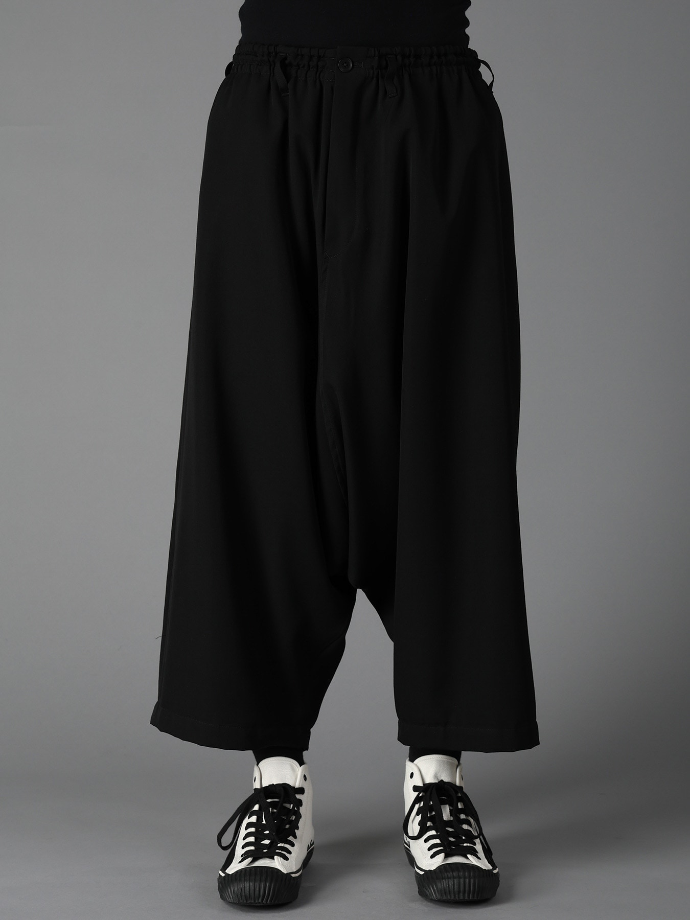 WOOL GABARDINE SAROUEL PANTS