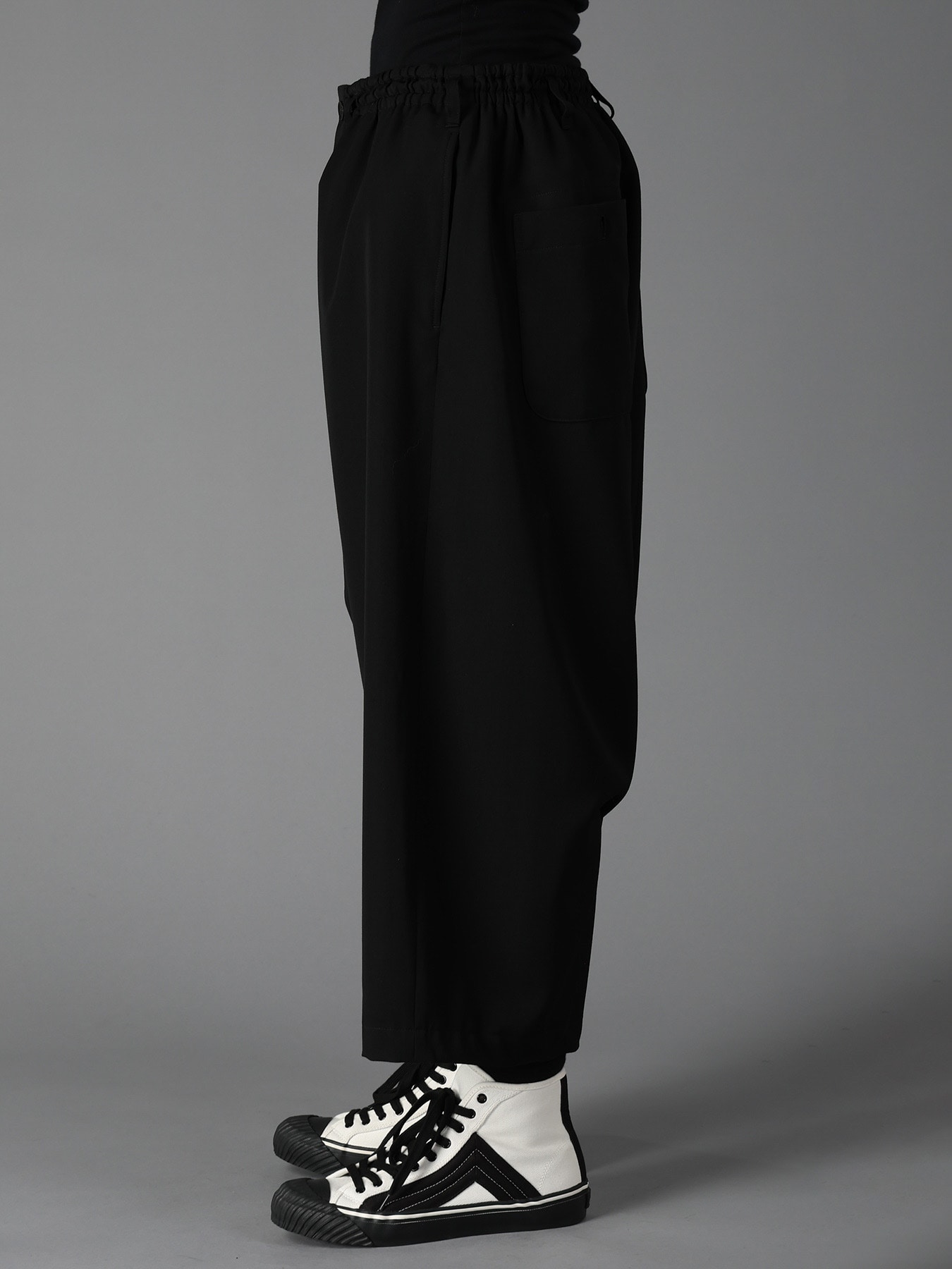 WOOL GABARDINE SAROUEL PANTS