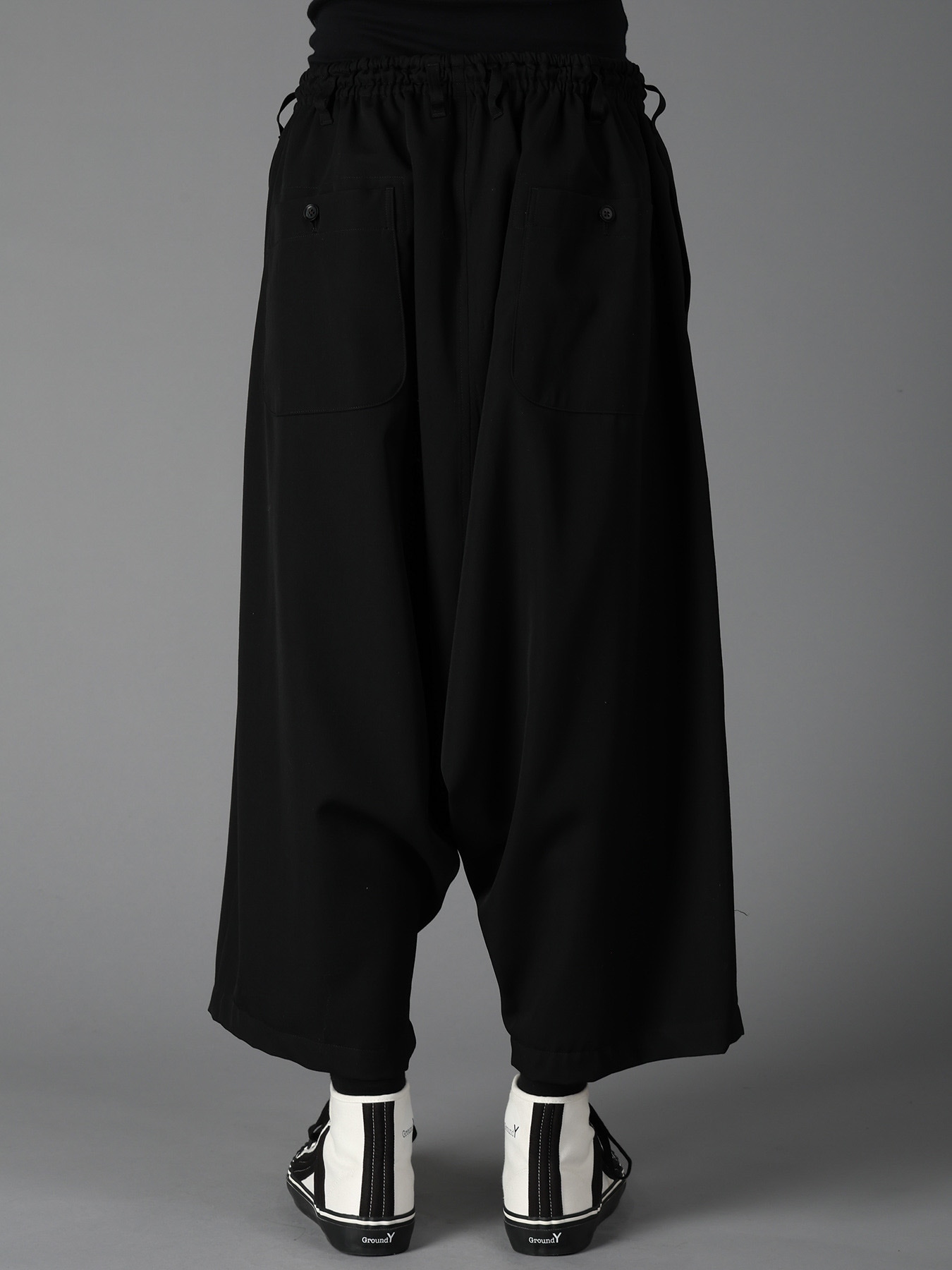 WOOL GABARDINE SAROUEL PANTS