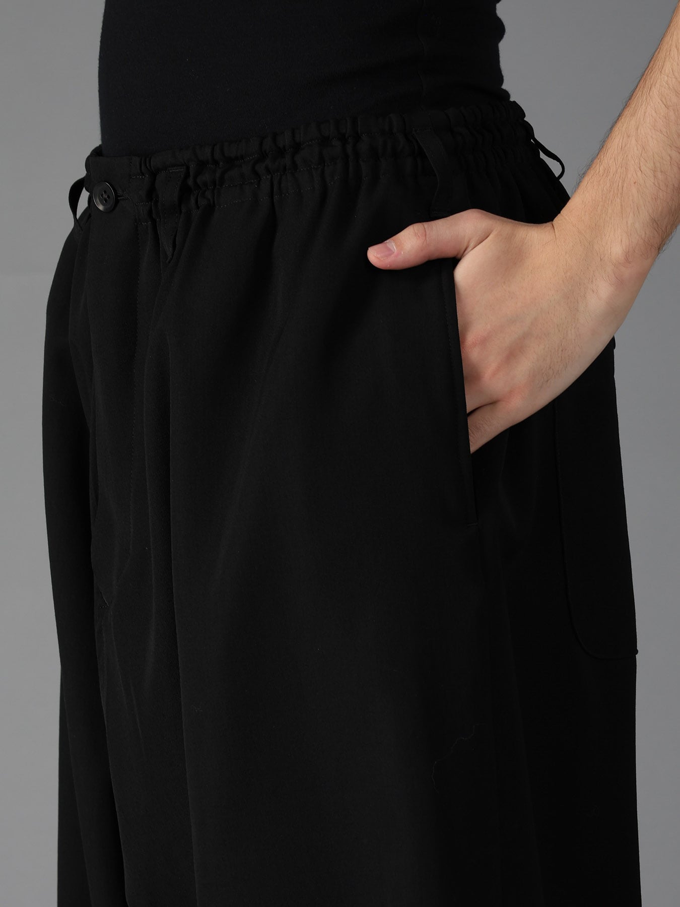 WOOL GABARDINE SAROUEL PANTS
