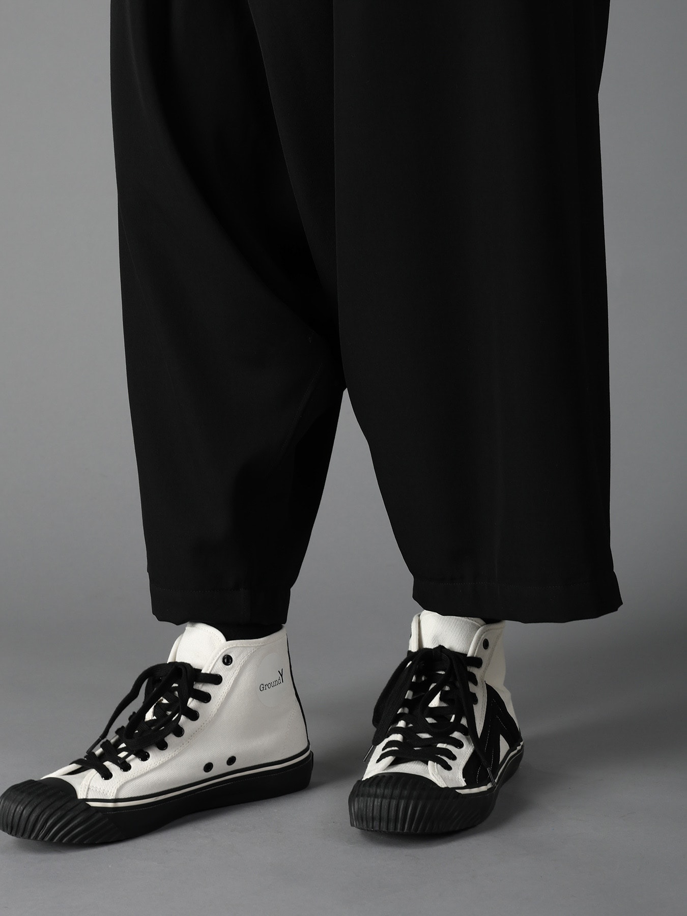 WOOL GABARDINE SAROUEL PANTS