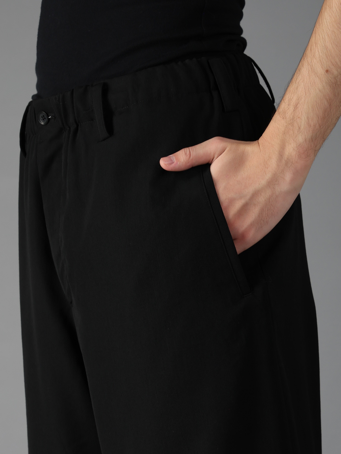 WOOL GABARDINE DOUBLE LAYER HALF PANTS