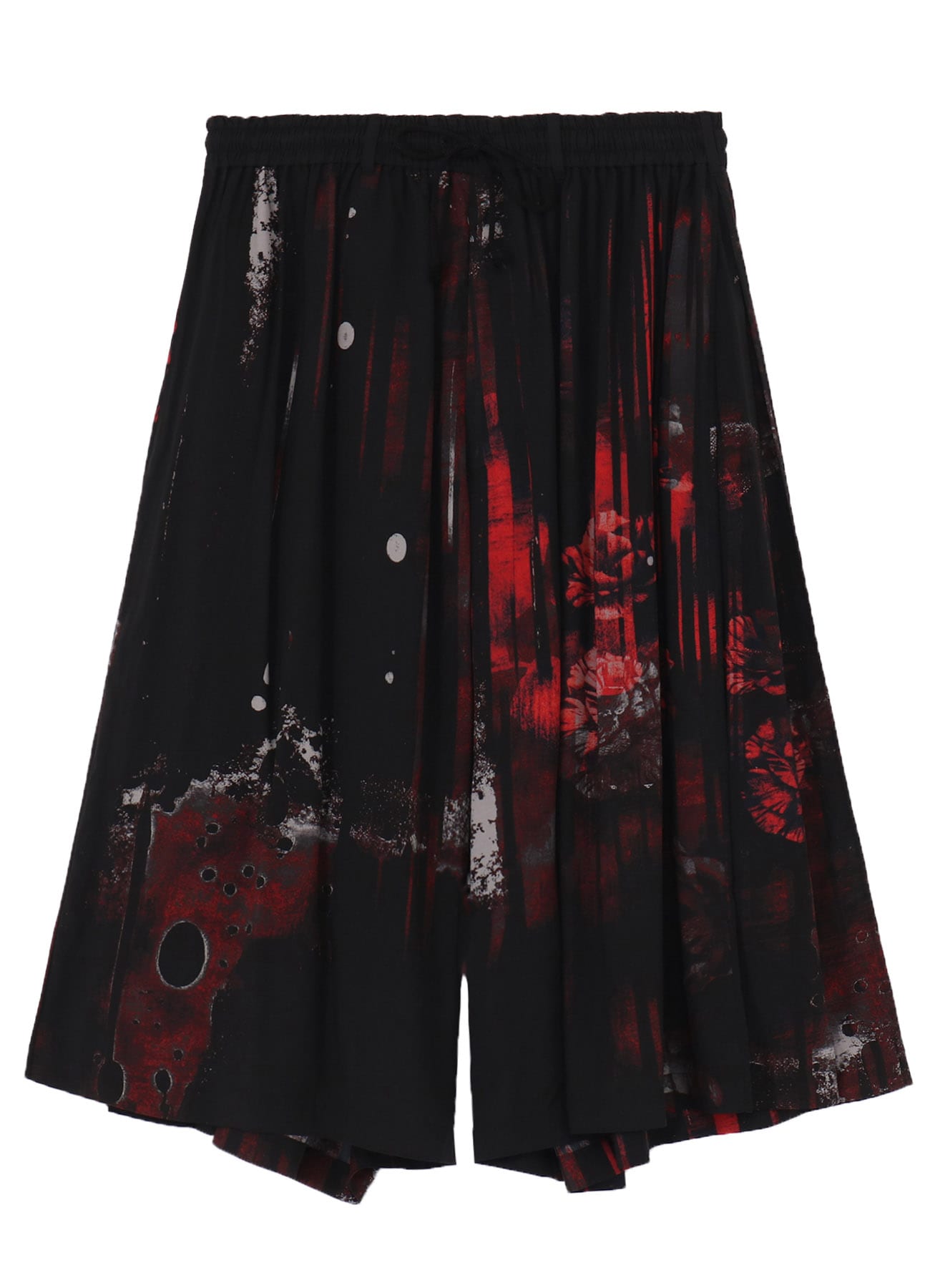 RAYON FLORAL STRIPED CULOTTE PANTS
