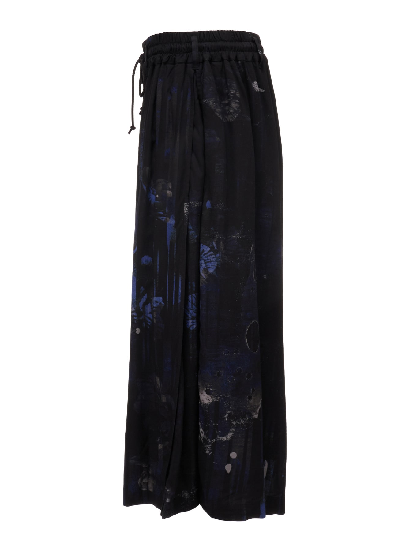RAYON FLORAL STRIPED CULOTTE PANTS