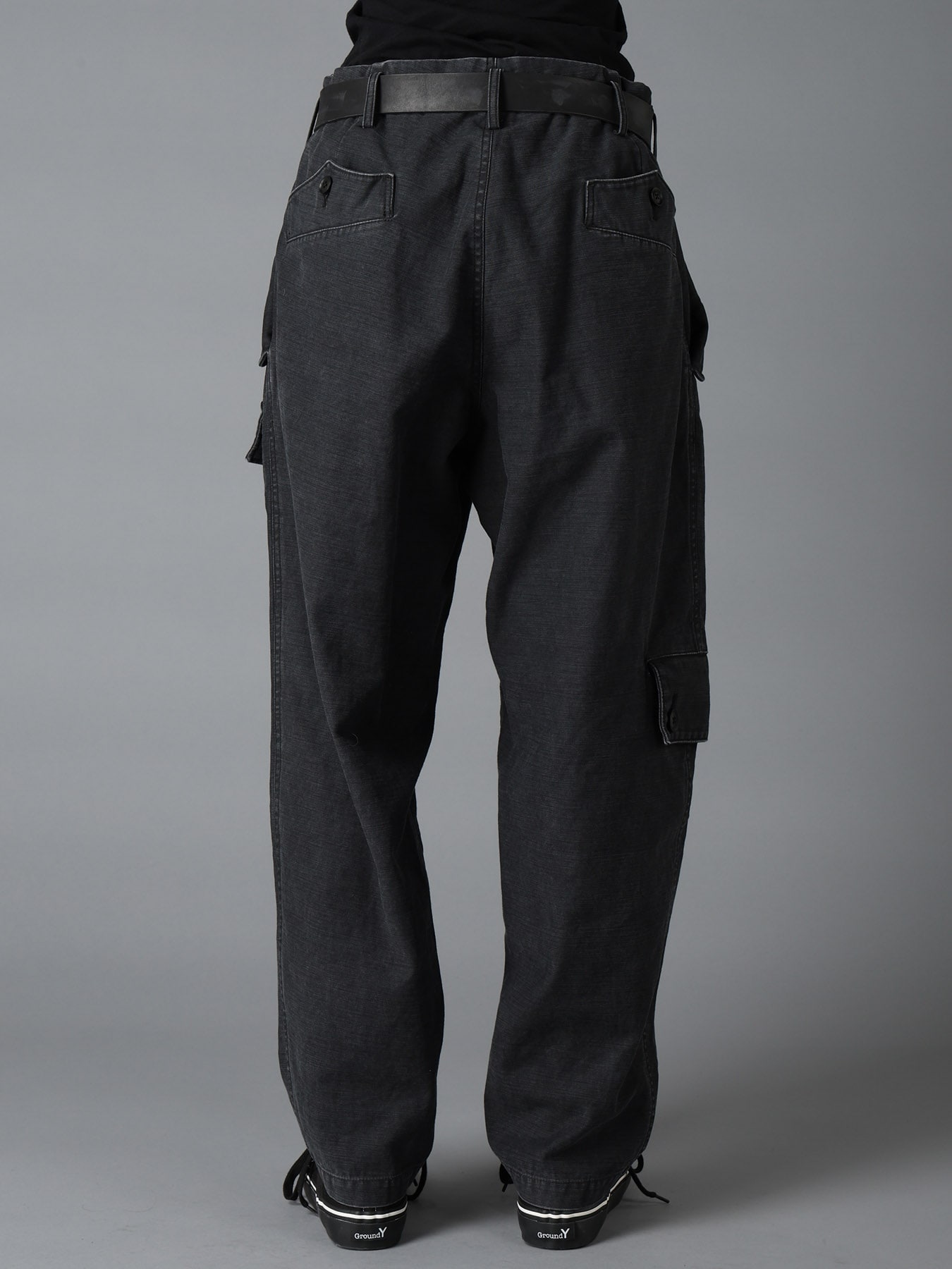 SULFUR DYED BACK SATIN POCKET SLIM PANTS
