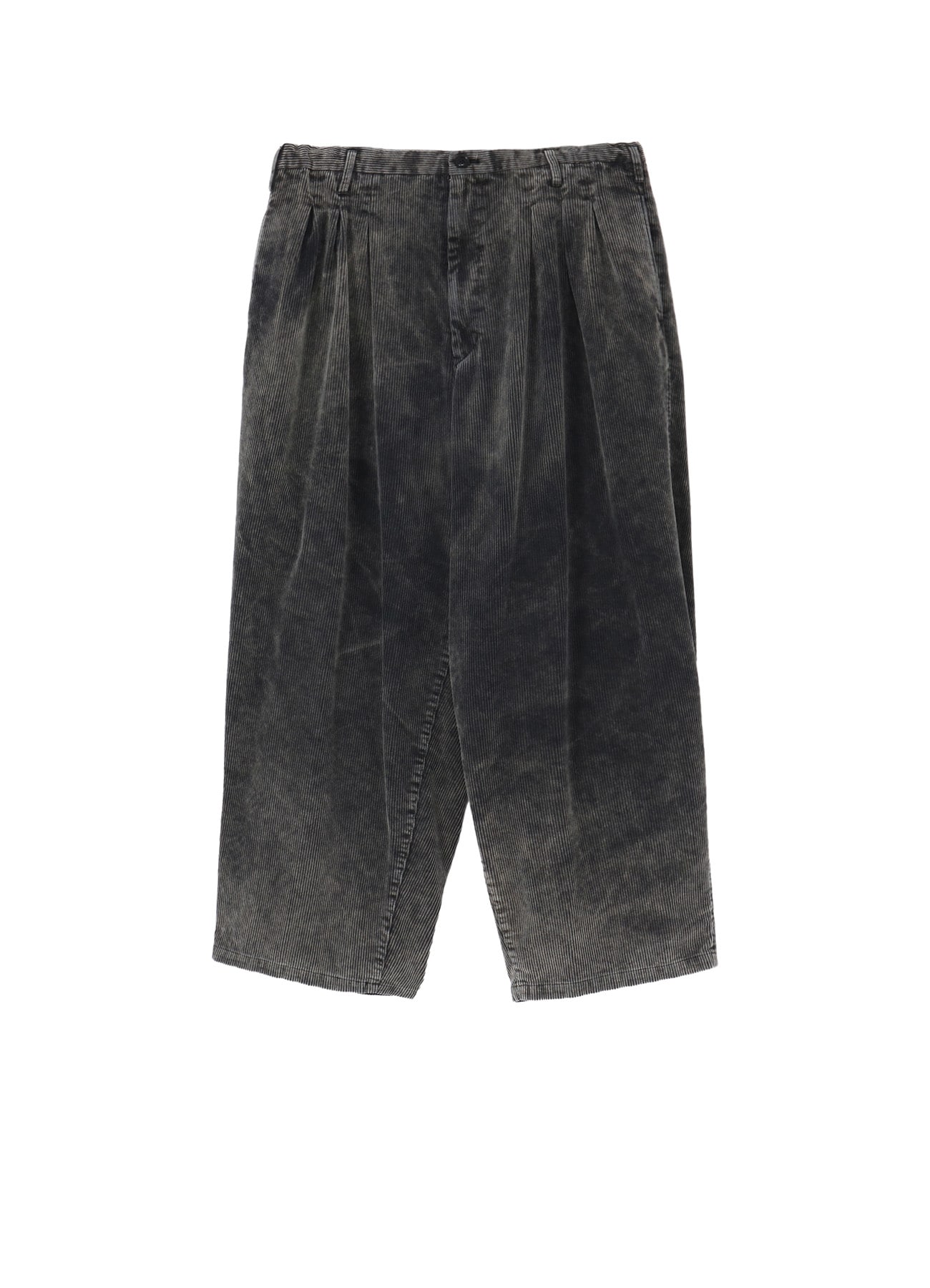 SULFUR-DYED CORDUROY CHEMICAL-BLEACH 12-TUCK PANTS