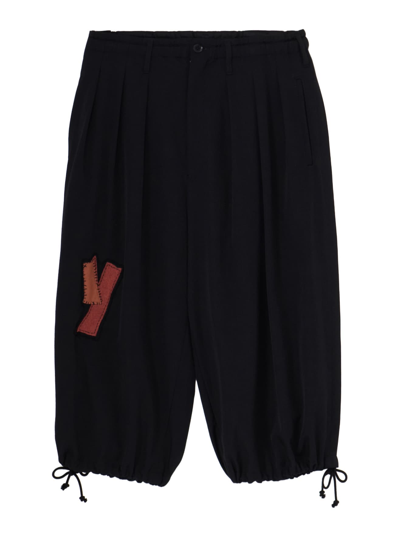 WOOL GABARDINE APPLIQUE BALLOON PANTS