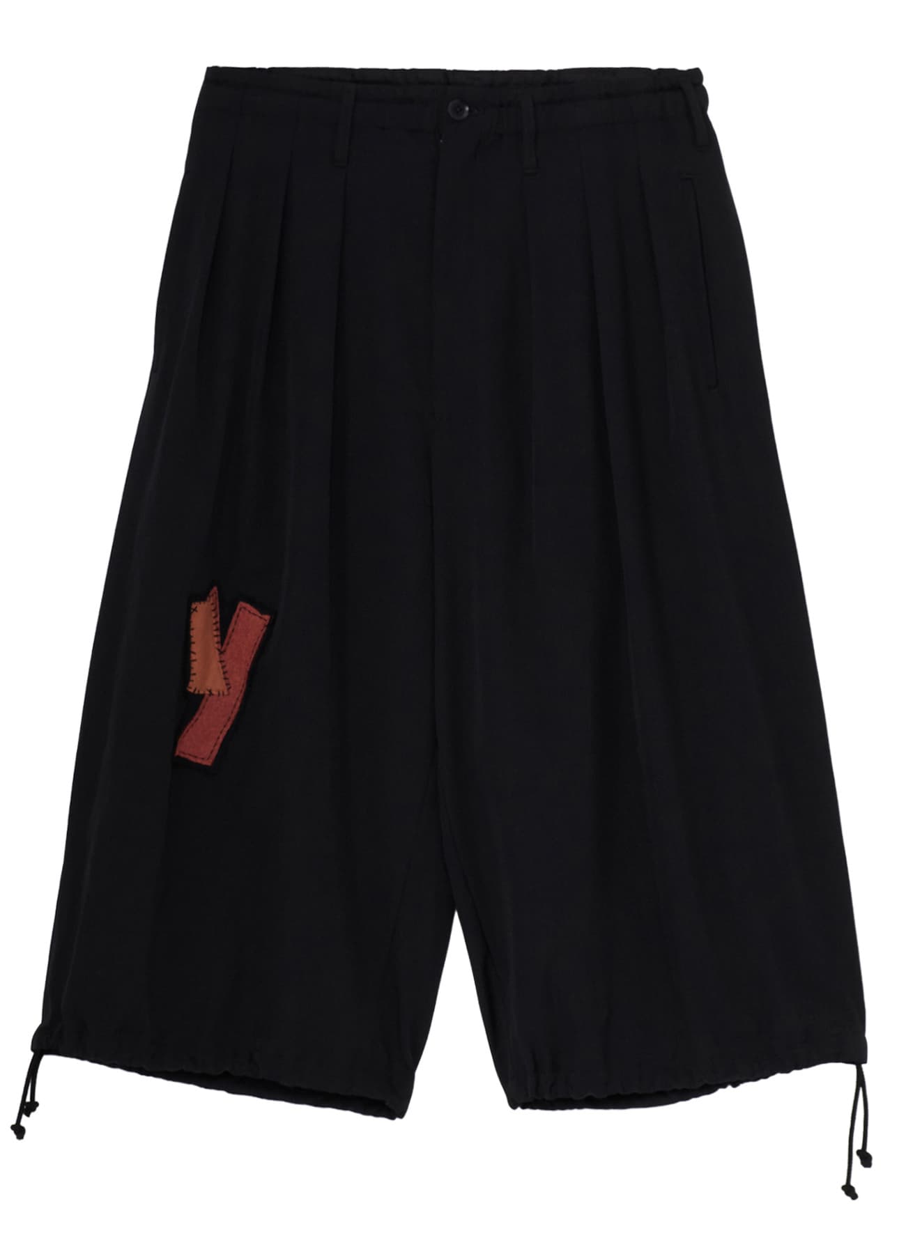 WOOL GABARDINE APPLIQUE BALLOON PANTS