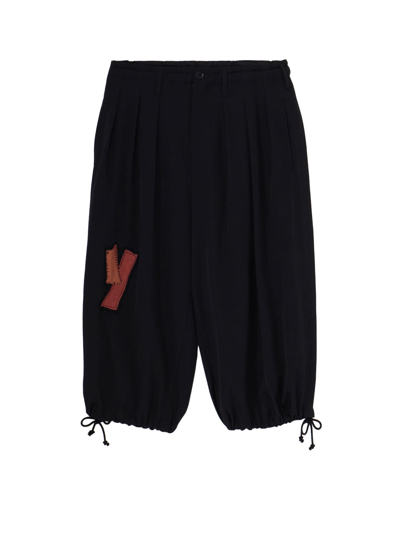 WOOL GABARDINE APPLIQUE BALLOON PANTS