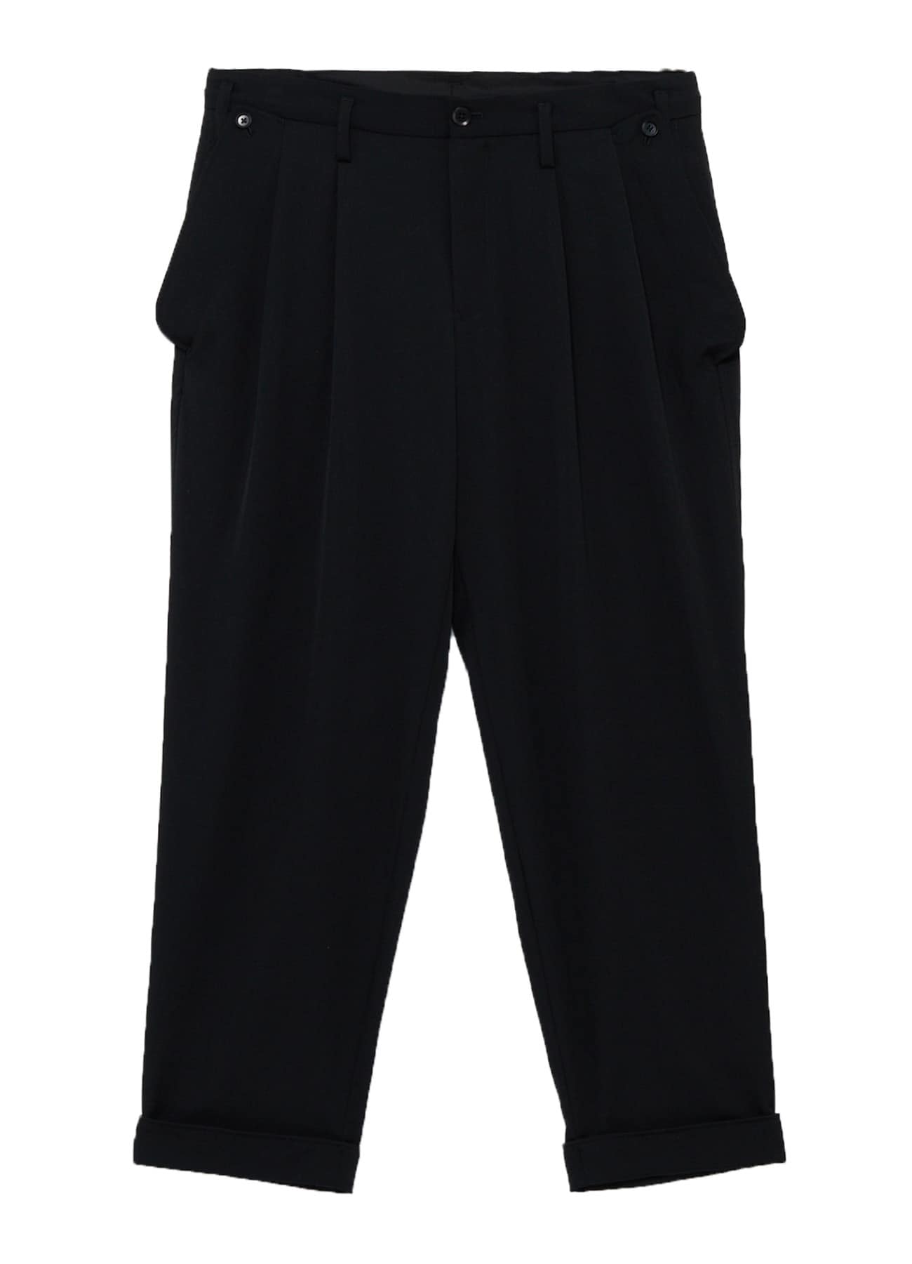 WOOL GABARDINE FLAP PANTS