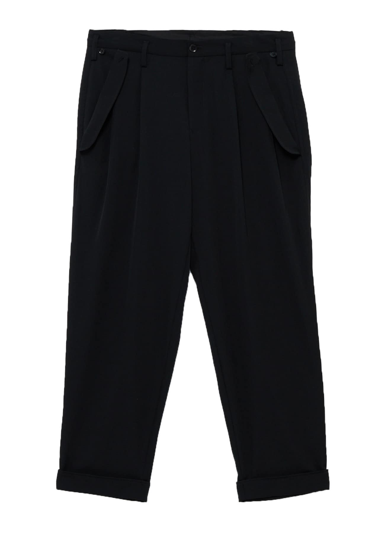 WOOL GABARDINE FLAP PANTS
