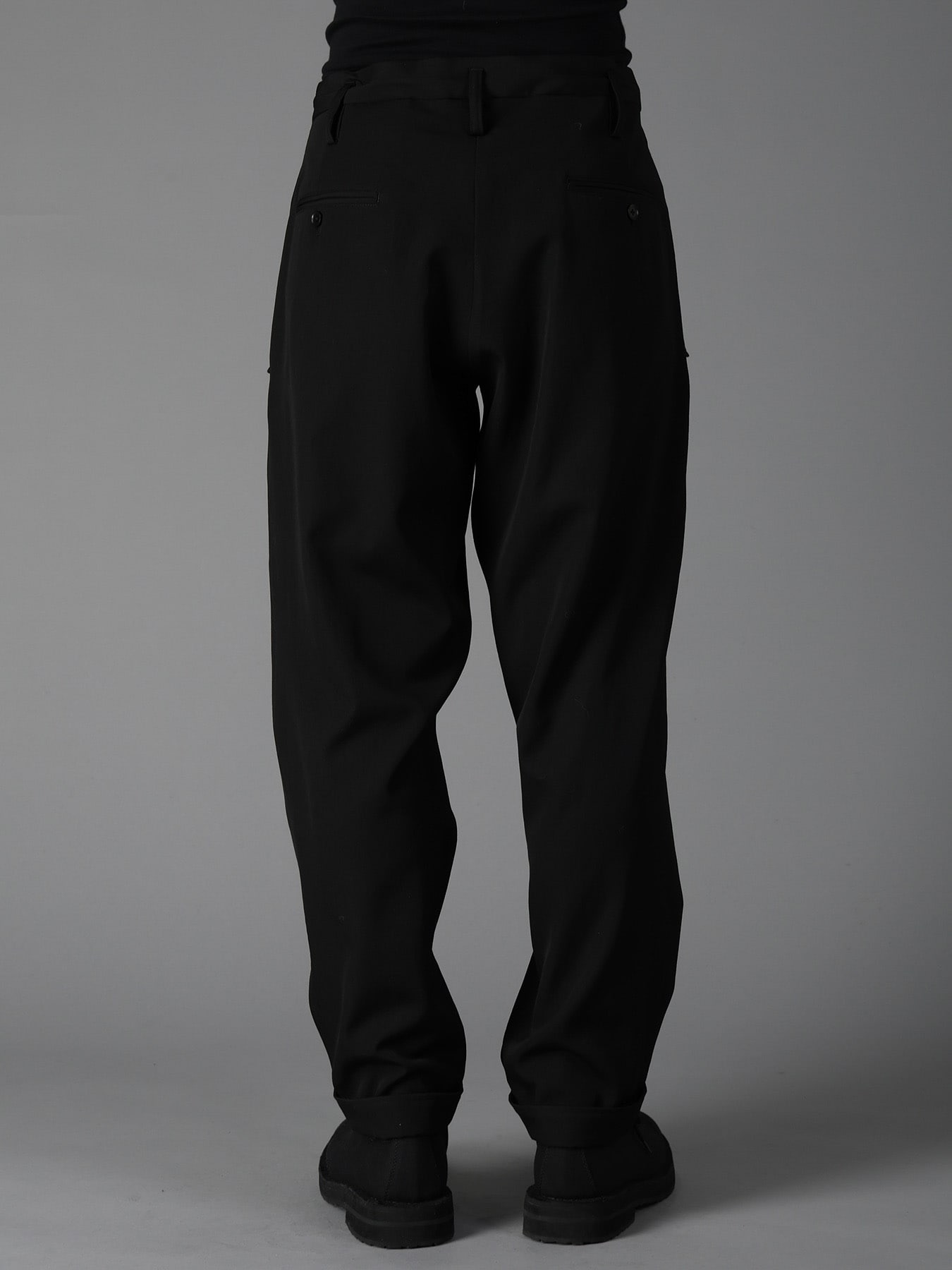 WOOL GABARDINE FLAP PANTS