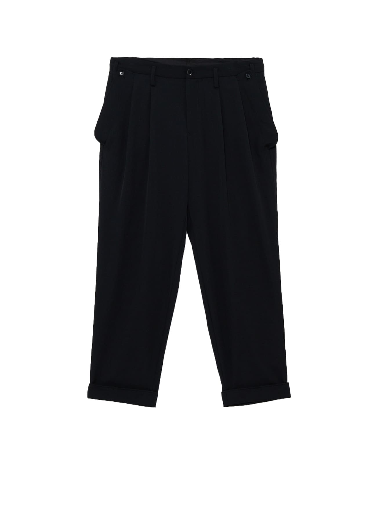 WOOL GABARDINE FLAP PANTS
