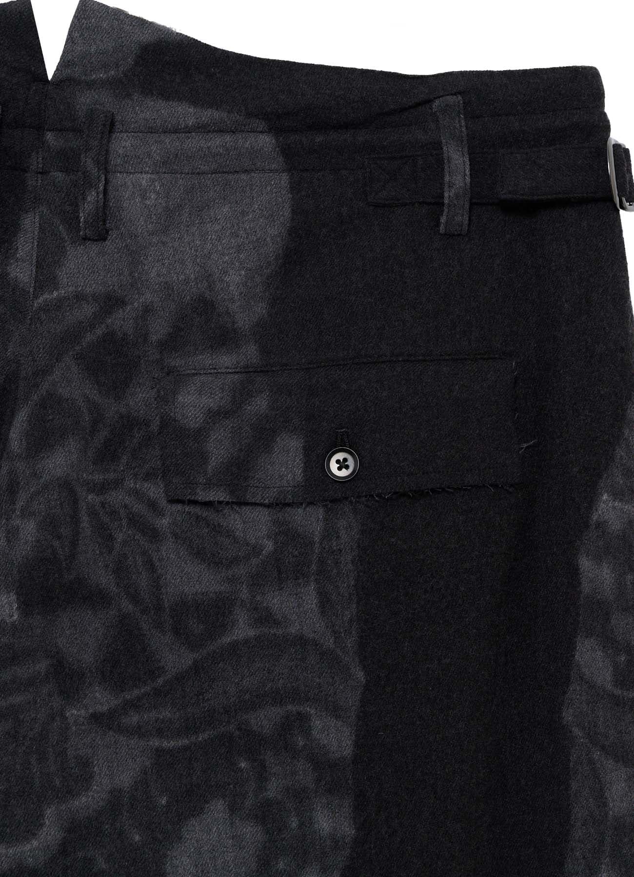 BATIK PATTERN 3-TUCK PANTS WITH FLAPS