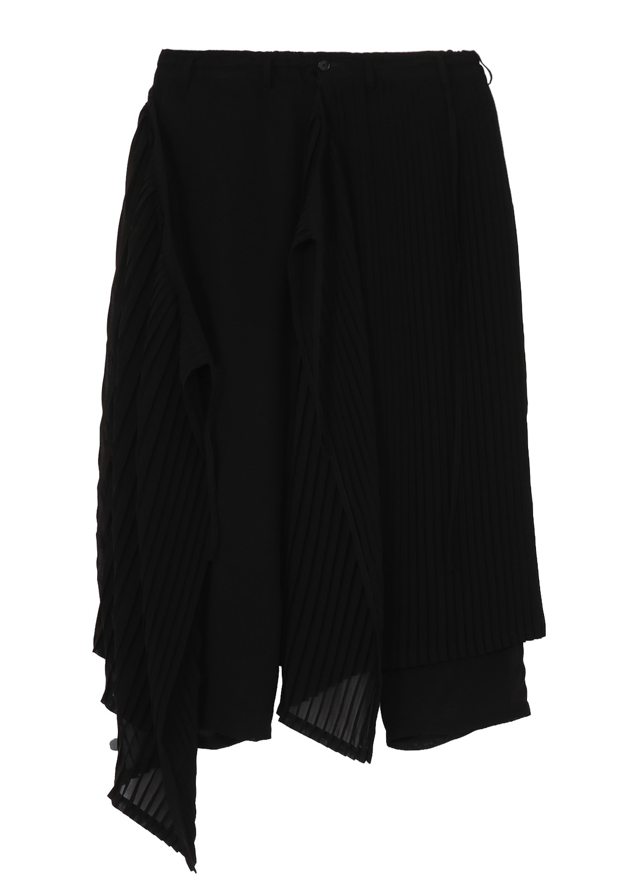 BLACK CHIFFON PLEATS SKIRT PANTS