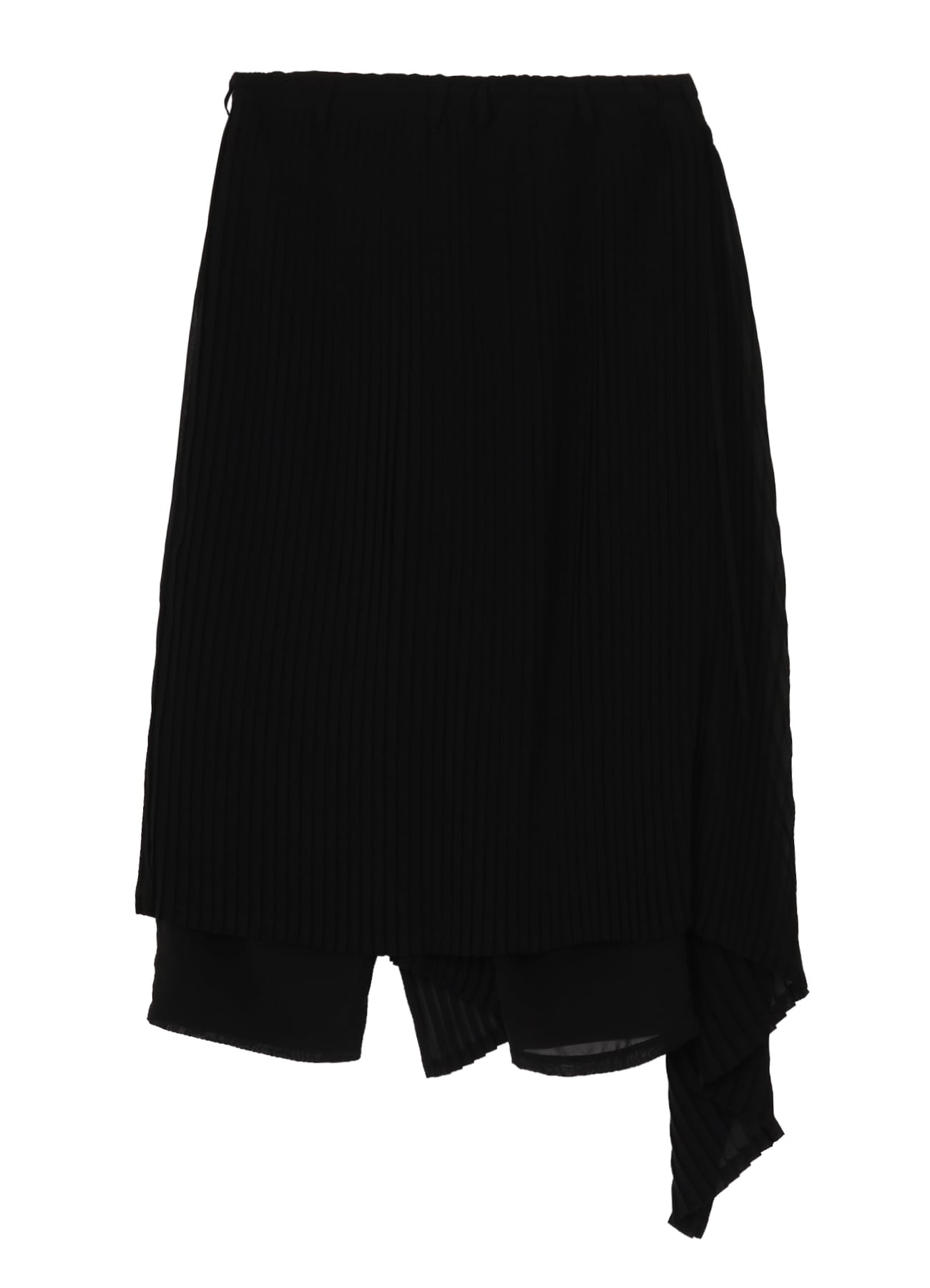 BLACK CHIFFON PLEATS SKIRT PANTS