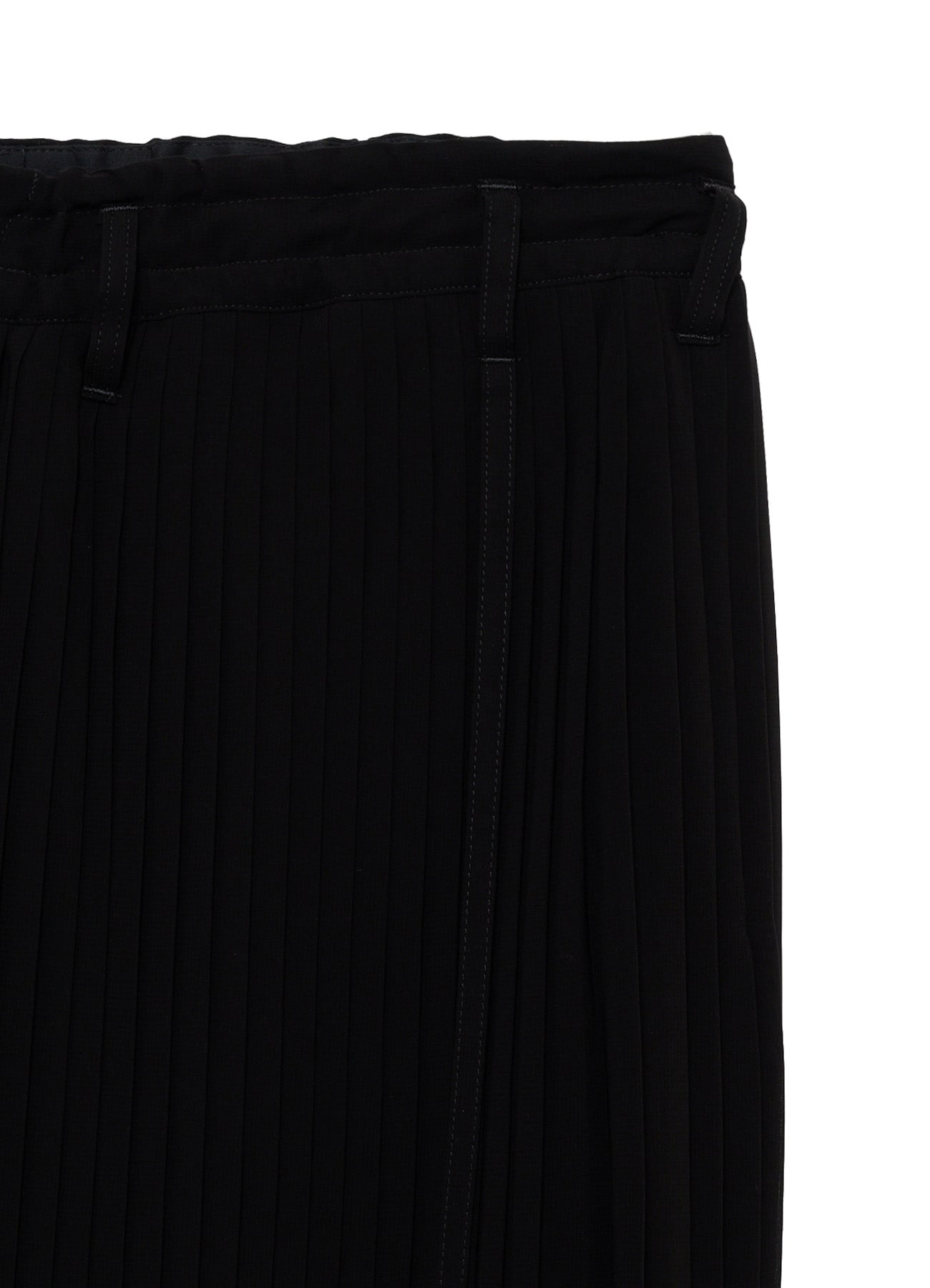 BLACK CHIFFON PLEATS SKIRT PANTS