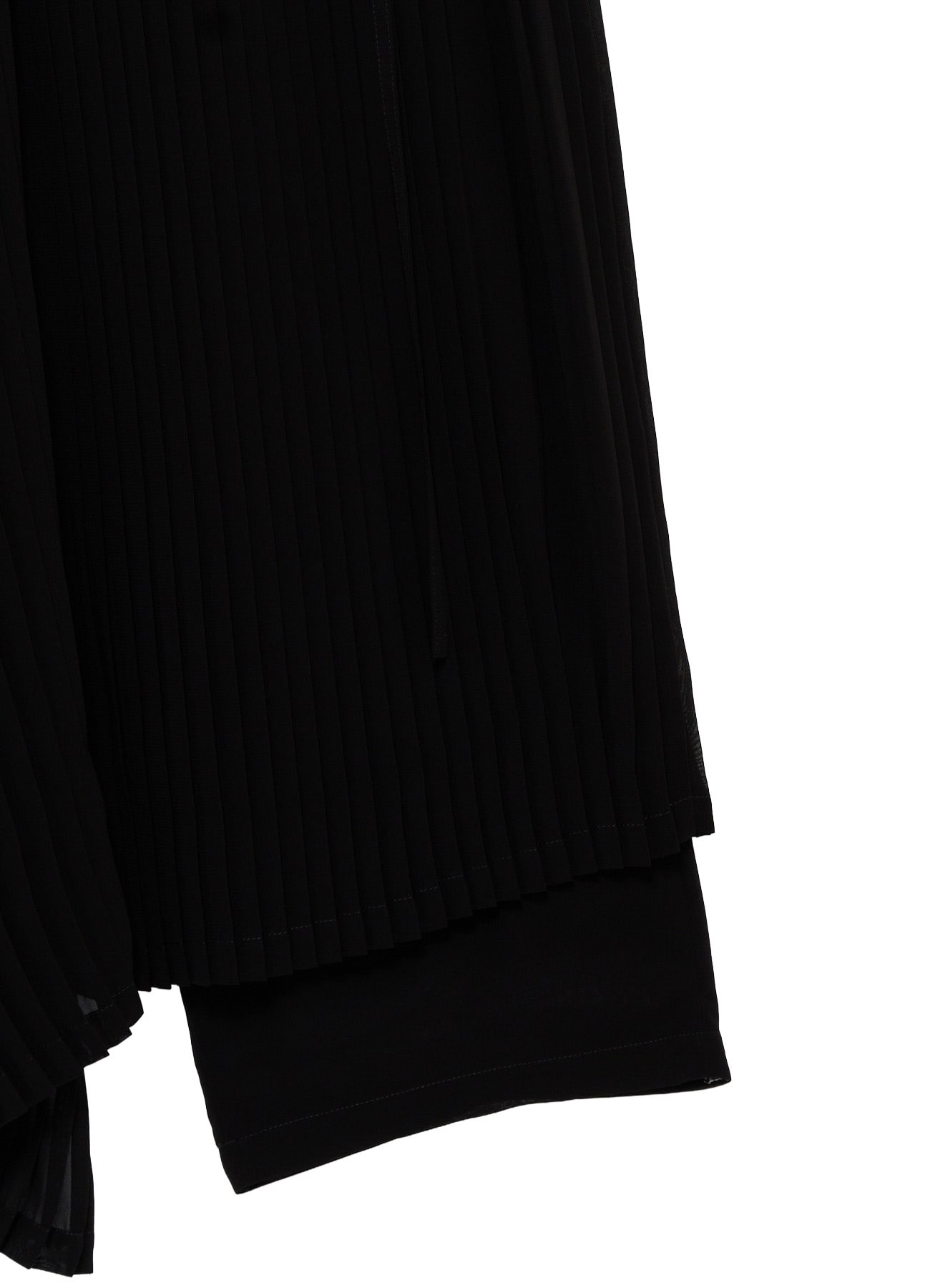 BLACK CHIFFON PLEATS SKIRT PANTS