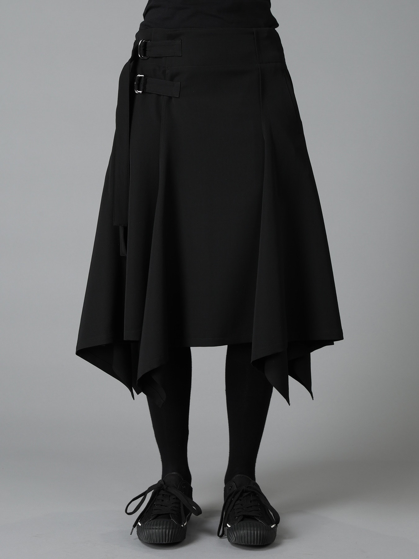 WOOL GABARDINE WRAP SKIRT