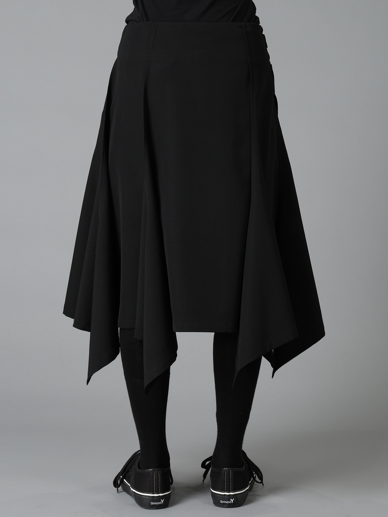 WOOL GABARDINE WRAP SKIRT